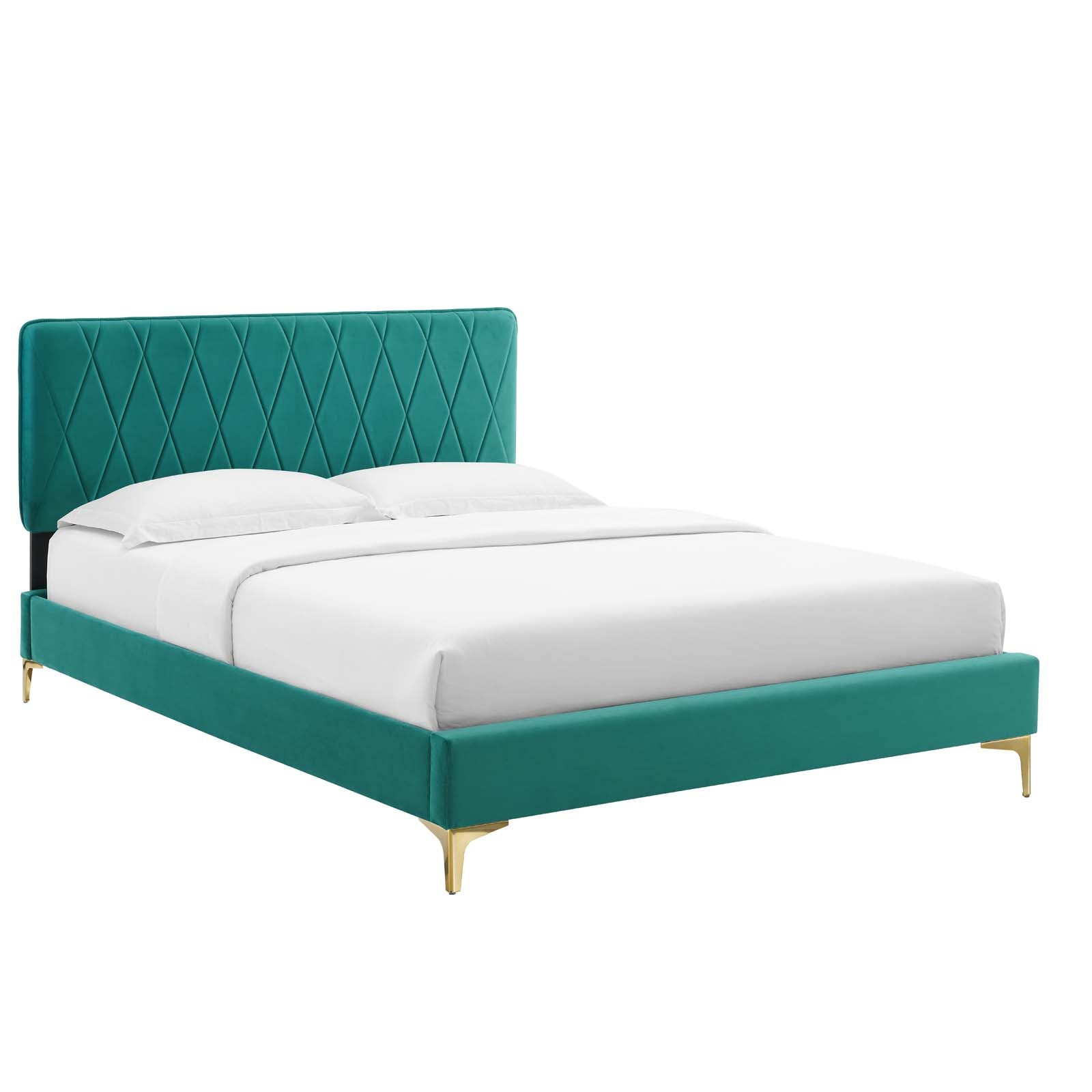 Modway Phillipa Performance Velvet Twin Platform Bed | Beds | Modishstore-44