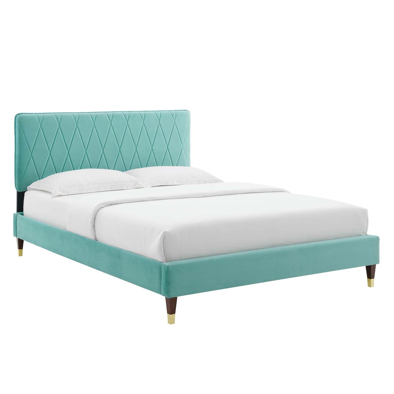 Modway Phillipa Performance Velvet Twin Platform Bed | Beds | Modishstore-23