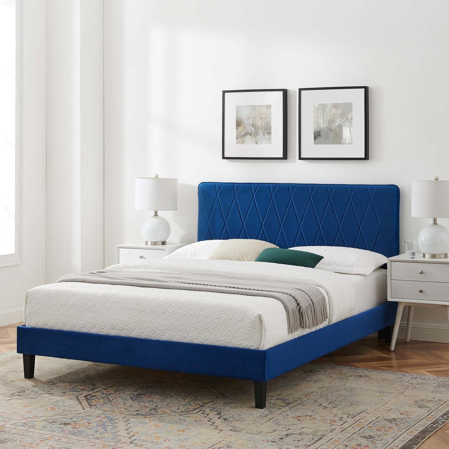 Modway Phillipa Performance Velvet Twin Platform Bed | Beds | Modishstore-27