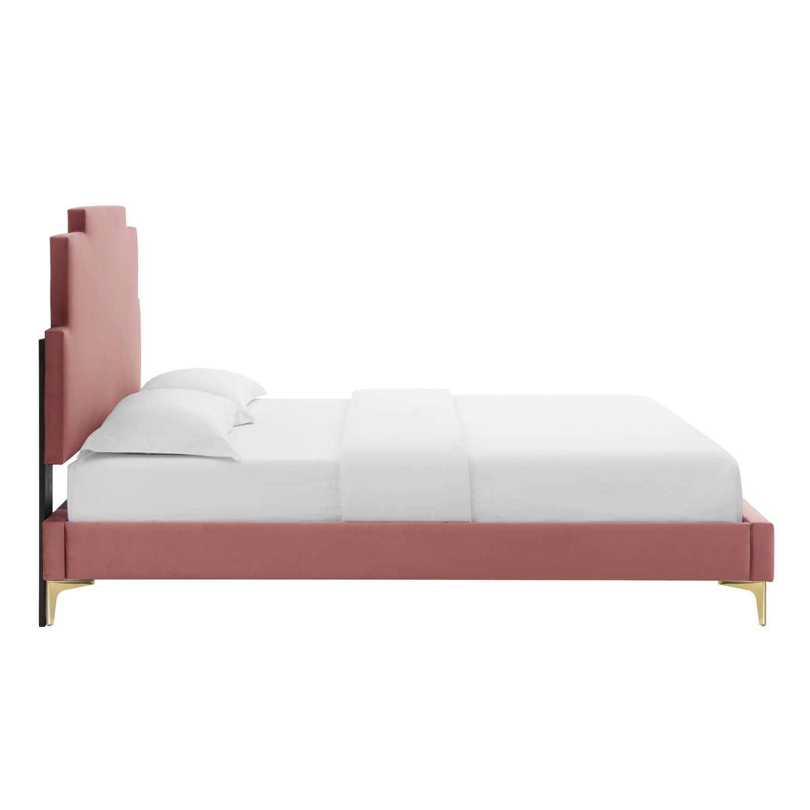 Modway Lindsey Performance Velvet Full Platform Bed | Beds | Modishstore-13