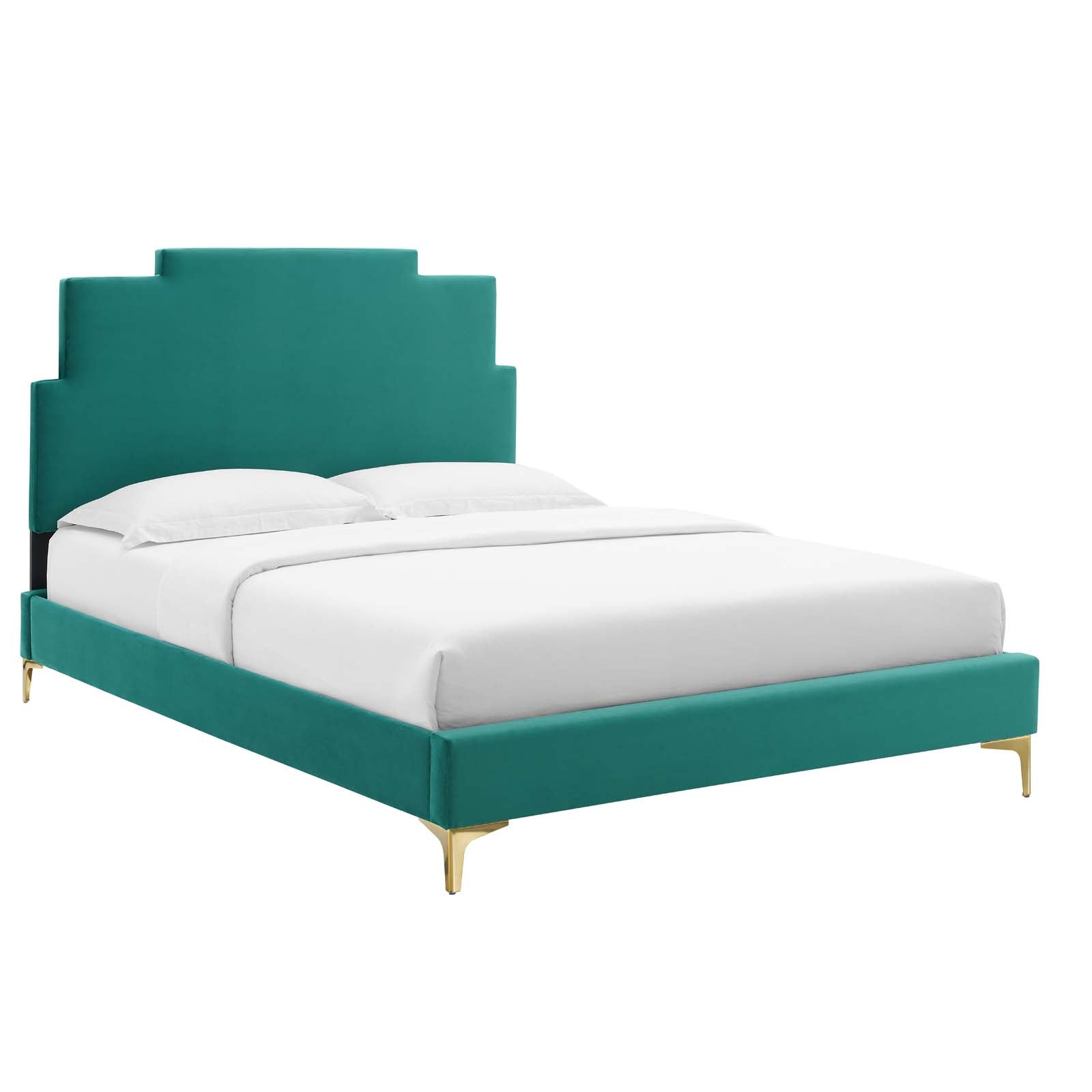 Modway Lindsey Performance Velvet Full Platform Bed | Beds | Modishstore-44