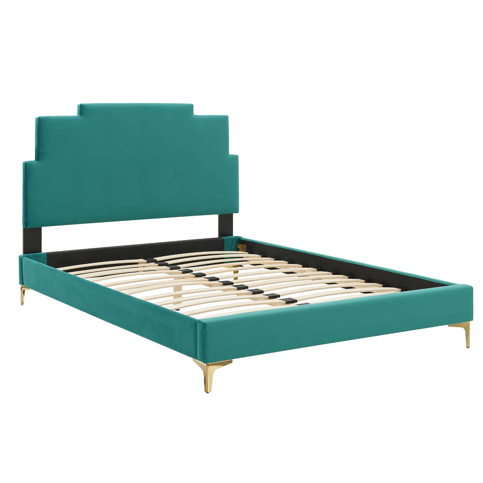 Modway Lindsey Performance Velvet Full Platform Bed | Beds | Modishstore-45