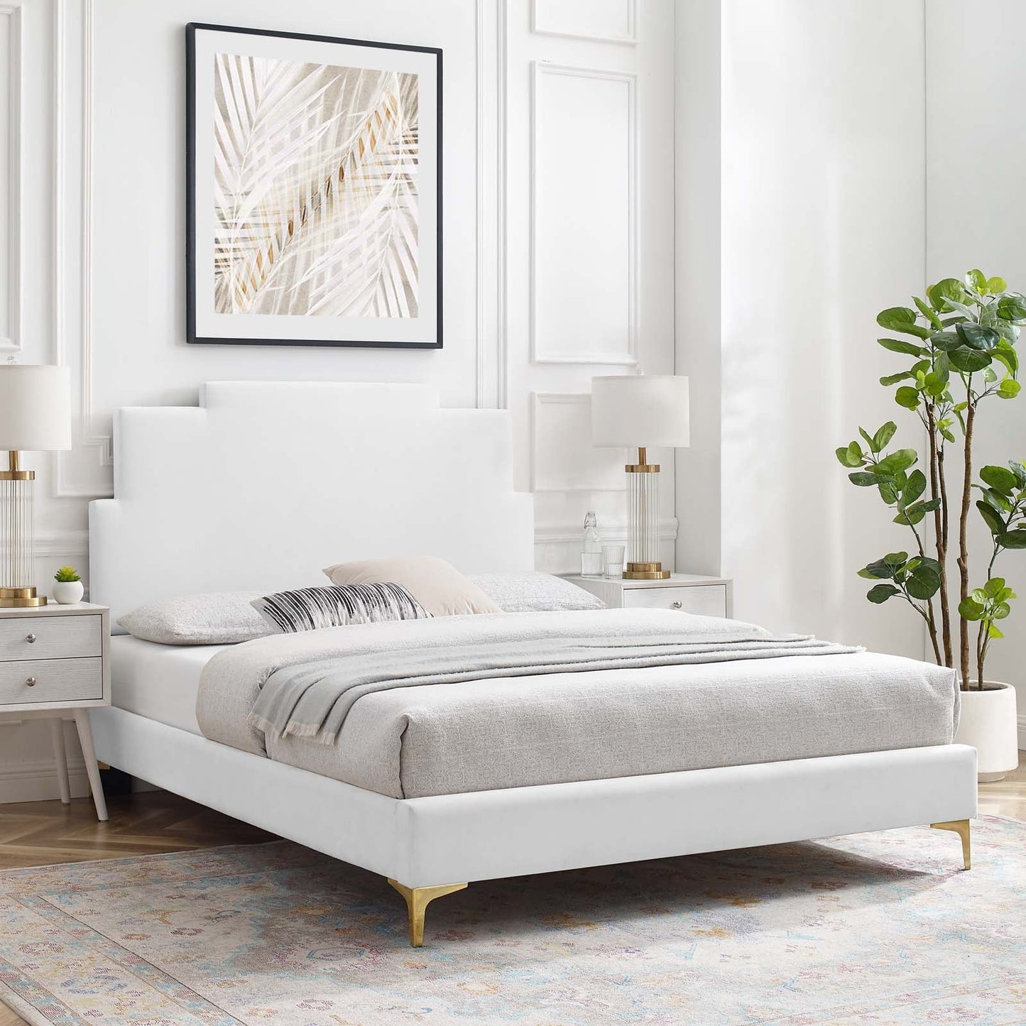 Modway Lindsey Performance Velvet Full Platform Bed | Beds | Modishstore-58