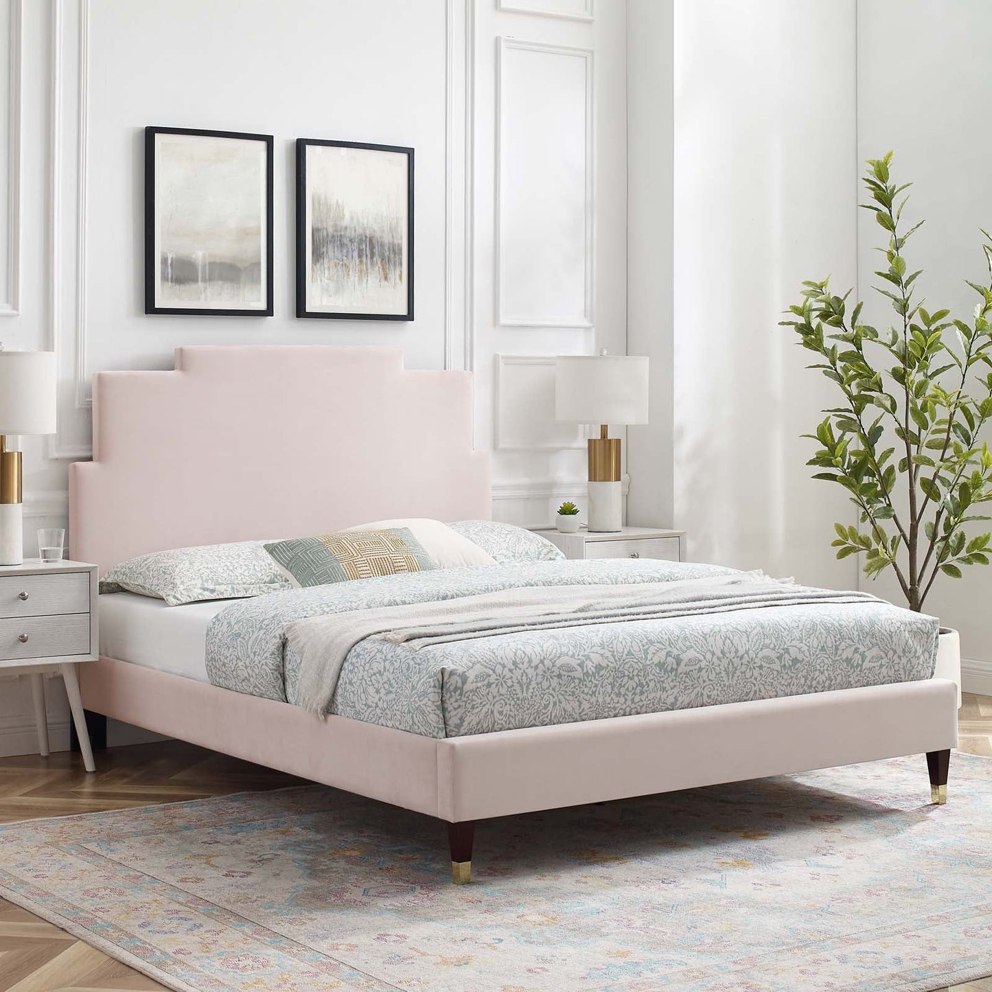 Modway Lindsey Performance Velvet Full Platform Bed | Beds | Modishstore-62