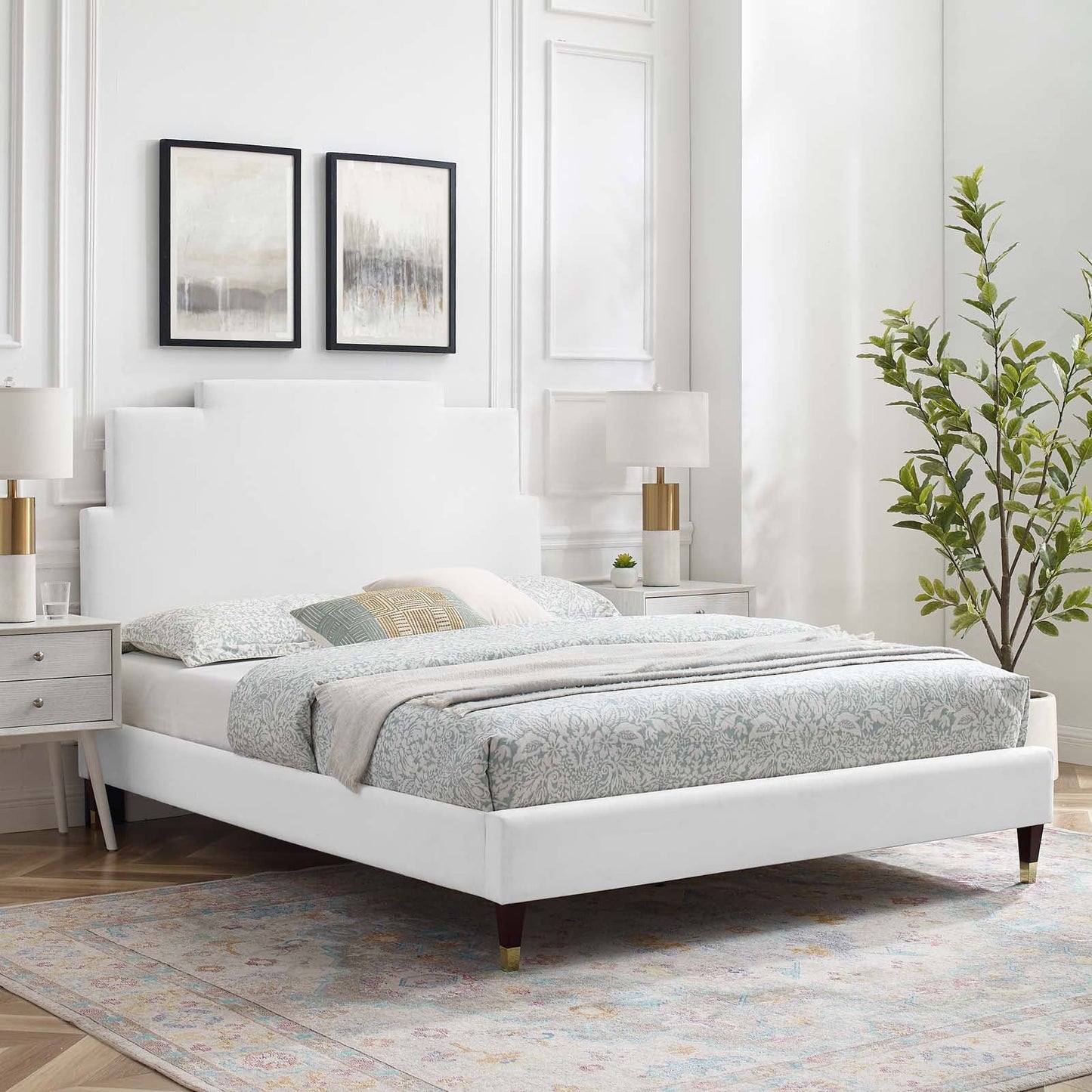 Modway Lindsey Performance Velvet Full Platform Bed | Beds | Modishstore-64