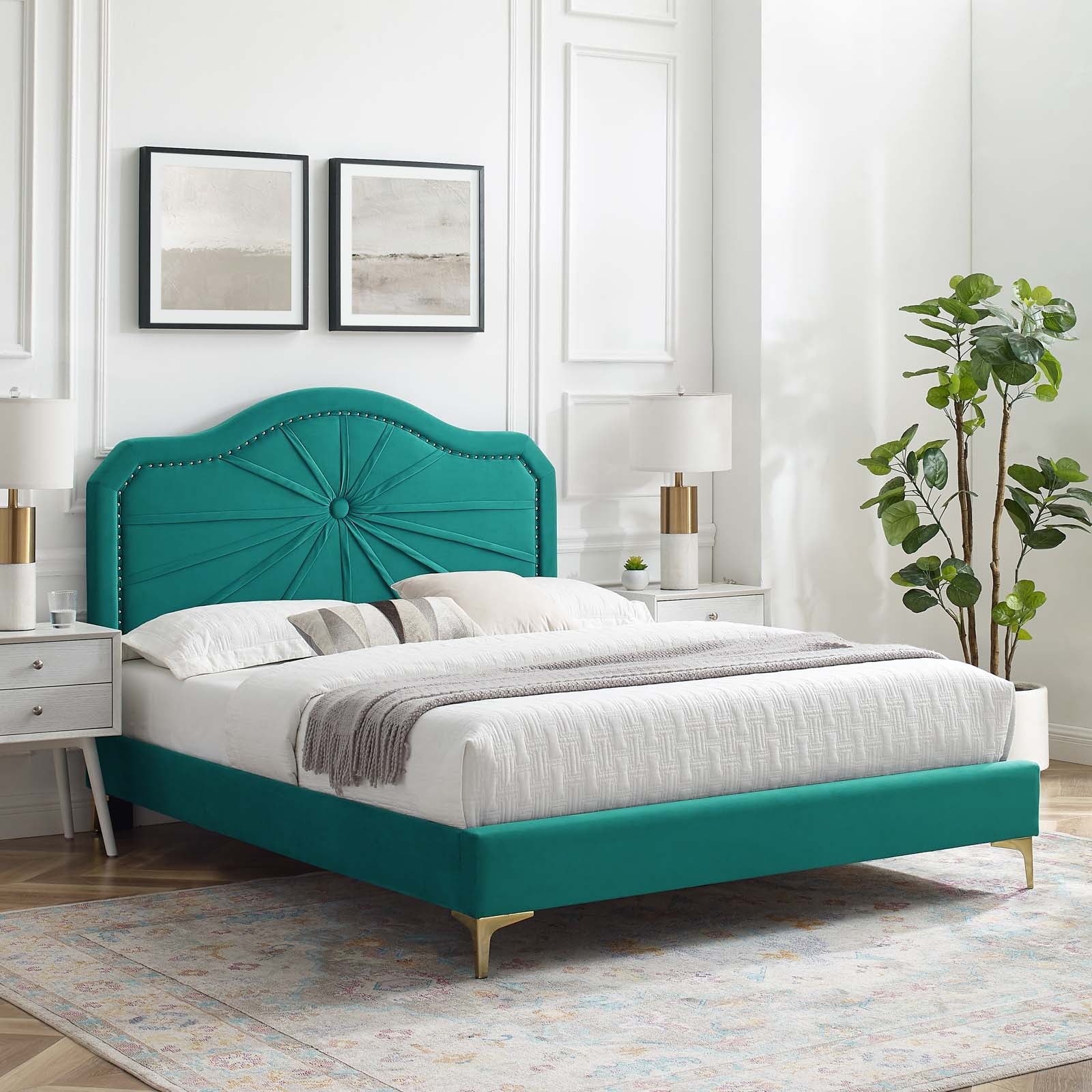 Modway Portia Performance Velvet Twin Platform Bed | Beds | Modishstore-39