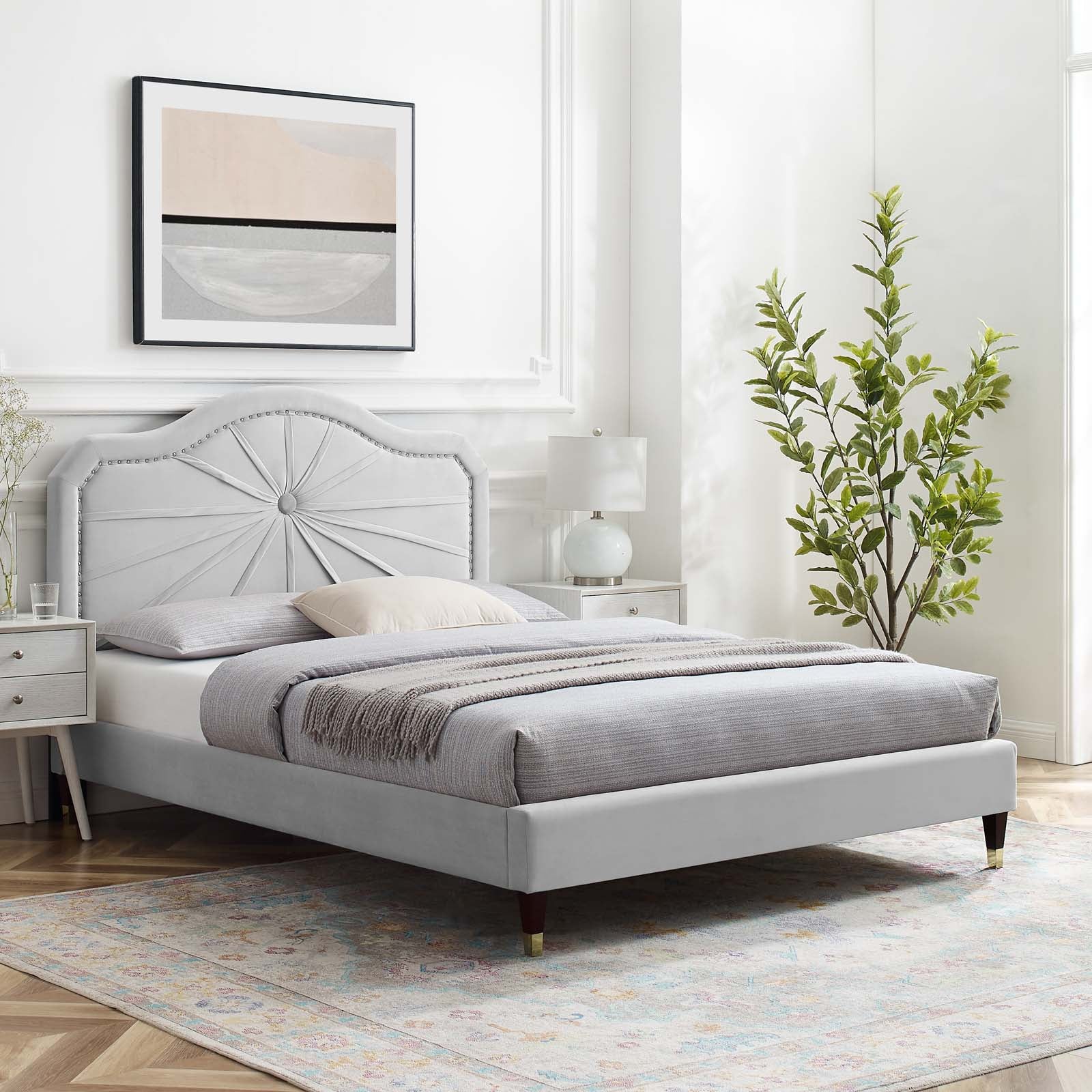 Modway Portia Performance Velvet Twin Platform Bed | Beds | Modishstore-16