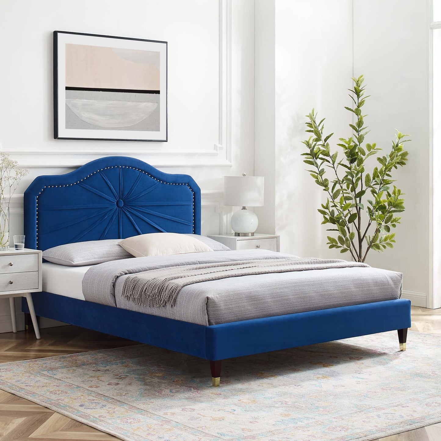 Modway Portia Performance Velvet Twin Platform Bed | Beds | Modishstore-64