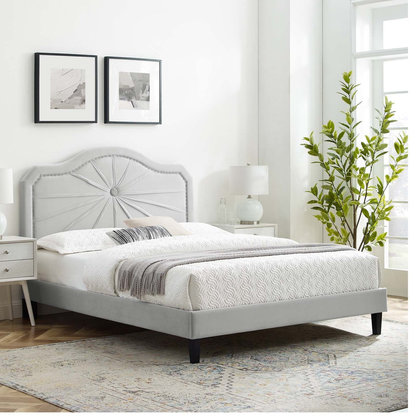 Modway Portia Performance Velvet Twin Platform Bed | Beds | Modishstore-64
