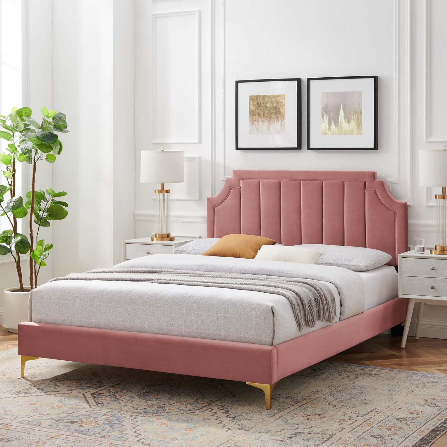 Modway Sienna Performance Velvet Twin Platform Bed | Beds | Modishstore-59