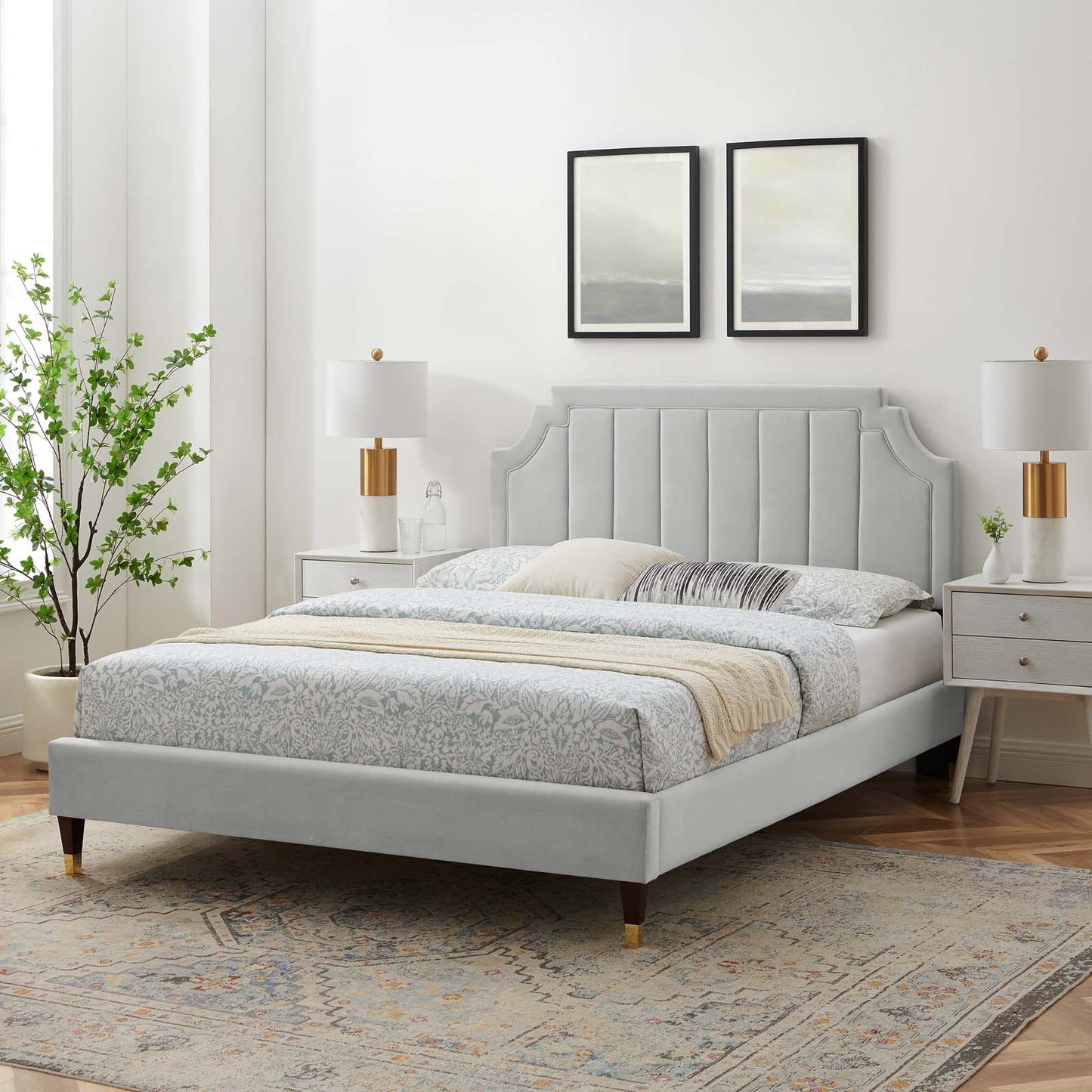 Modway Sienna Performance Velvet Twin Platform Bed | Beds | Modishstore-59