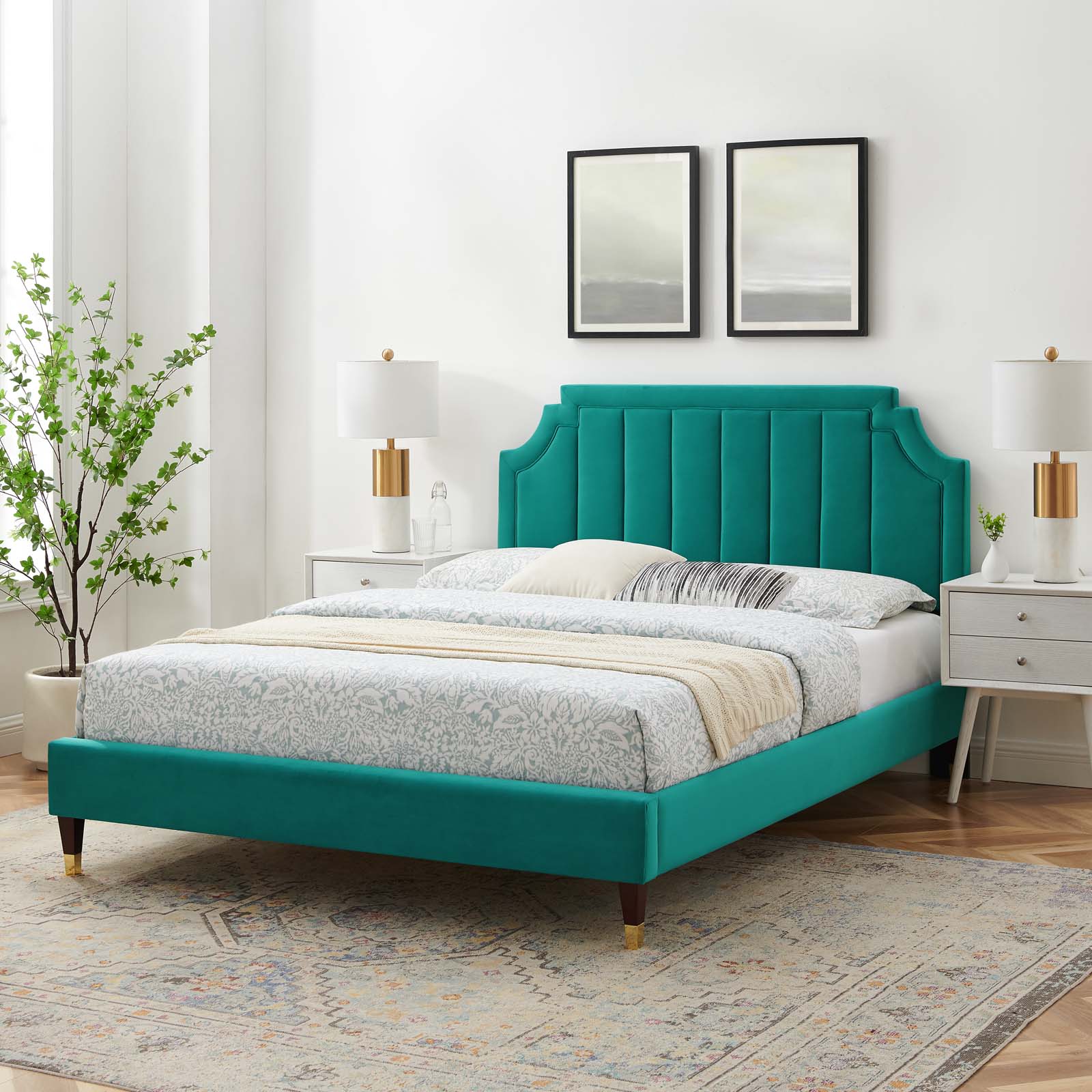 Modway Sienna Performance Velvet Twin Platform Bed | Beds | Modishstore-62