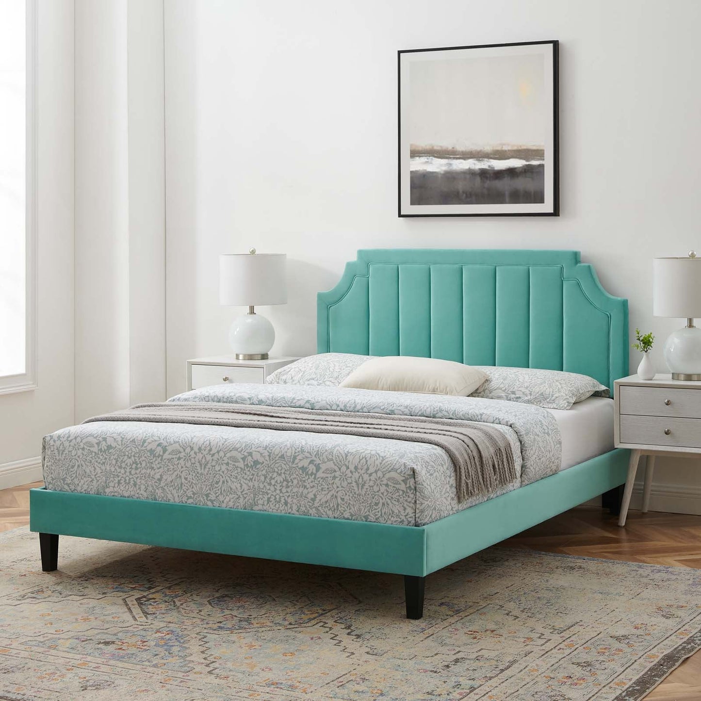 Modway Sienna Performance Velvet Twin Platform Bed | Beds | Modishstore-60