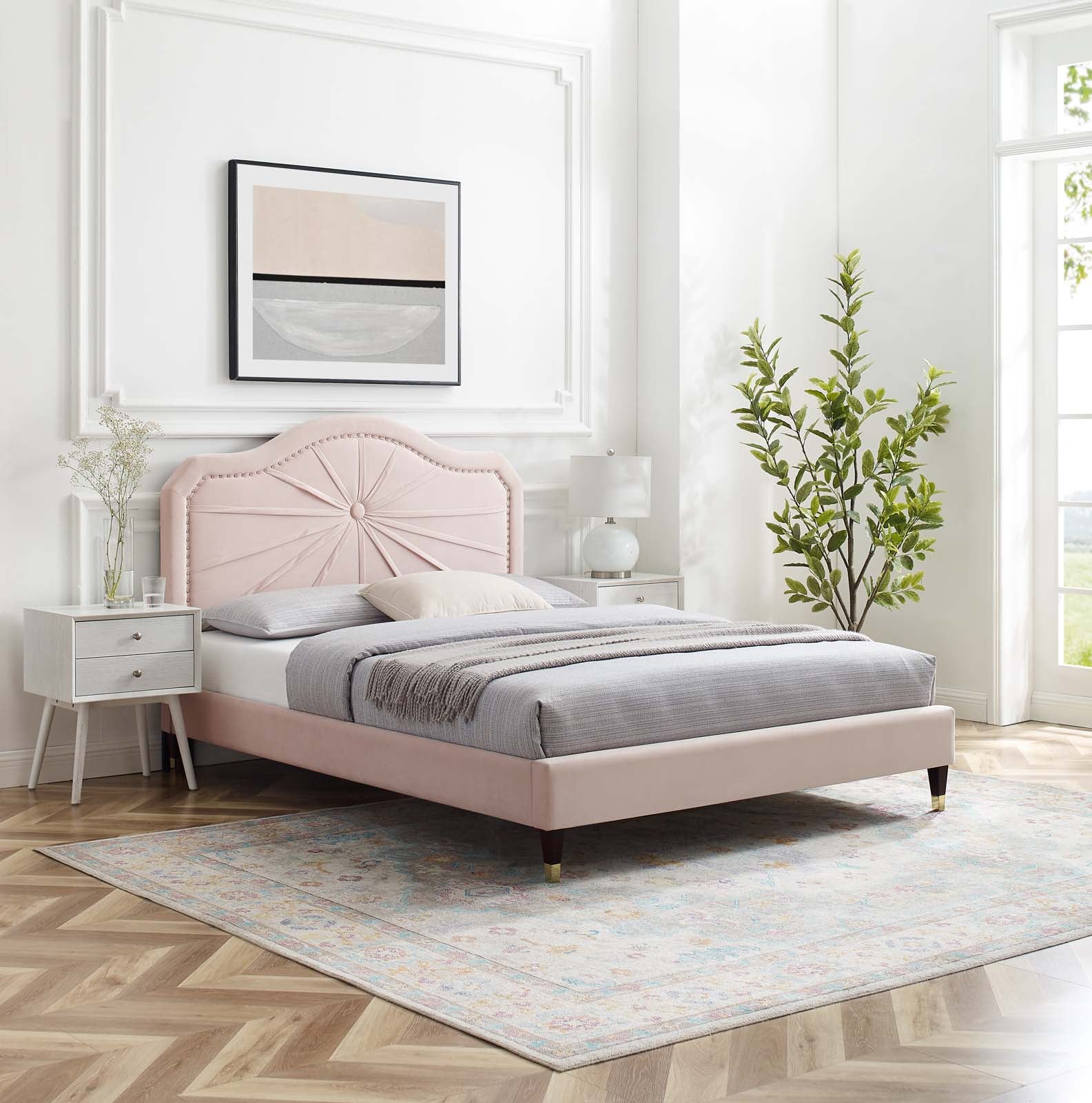 Modway Portia Performance Velvet Full Platform Bed | Beds | Modishstore-62