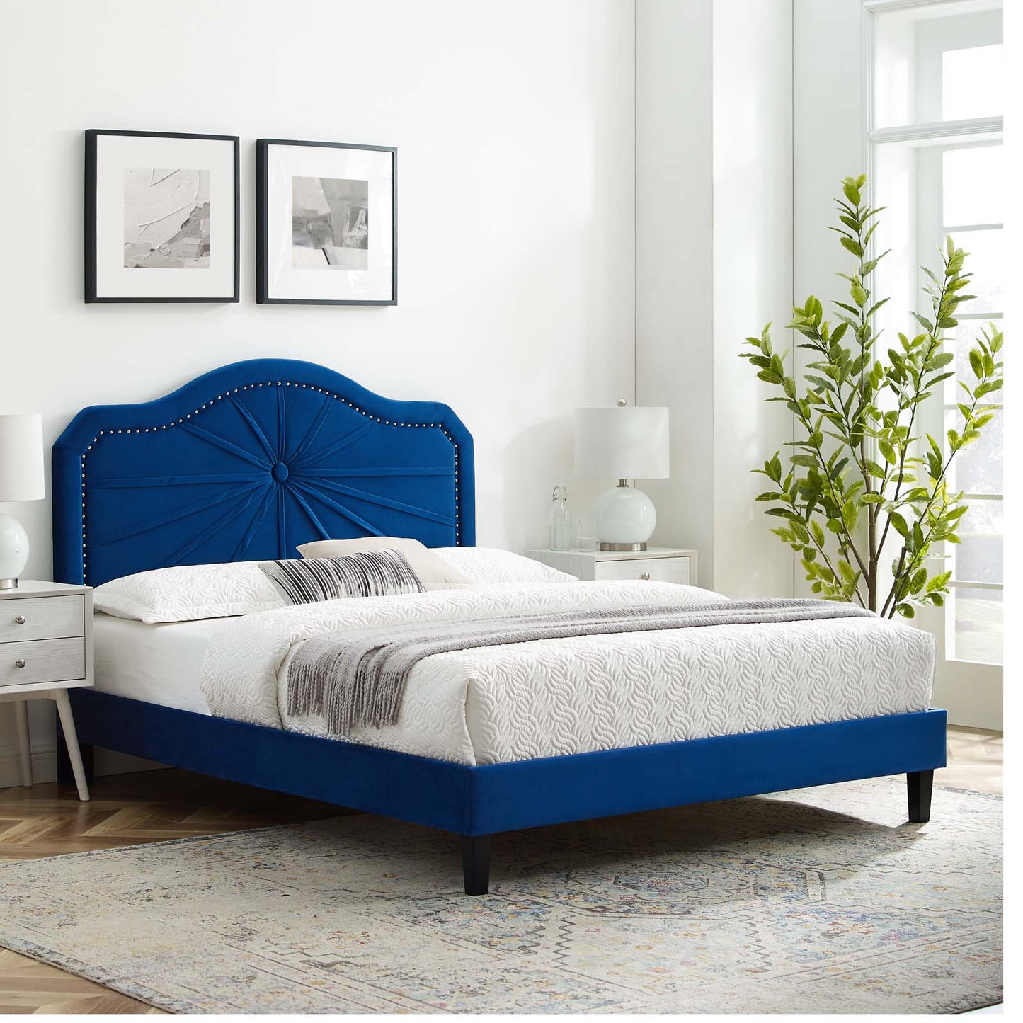 Modway Portia Performance Velvet Full Platform Bed | Beds | Modishstore-58