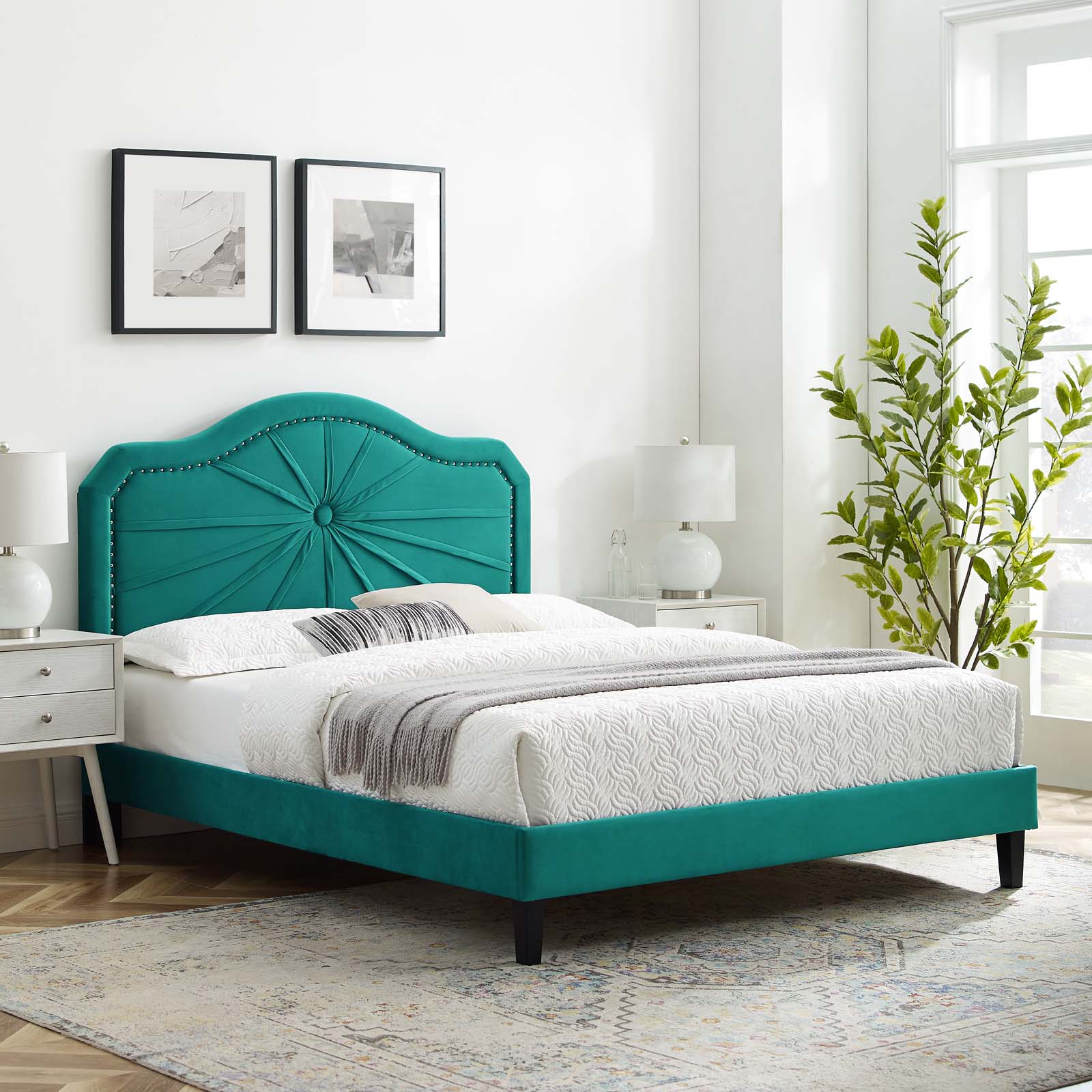 Modway Portia Performance Velvet Full Platform Bed | Beds | Modishstore-60