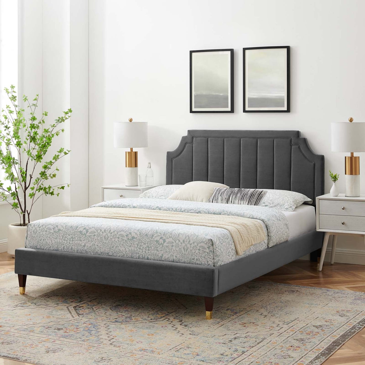 Modway Sienna Performance Velvet Full Platform Bed | Beds | Modishstore