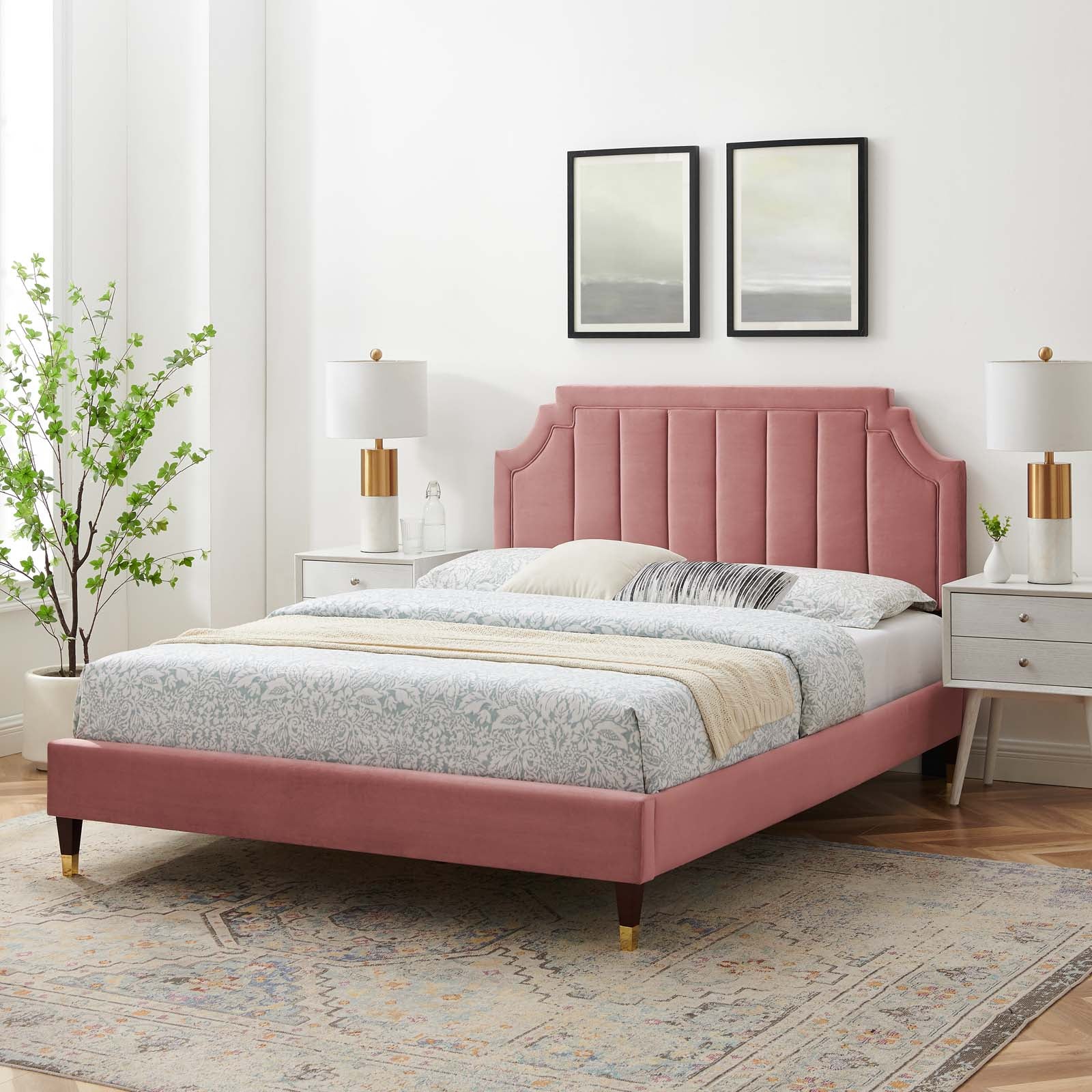 Modway Sienna Performance Velvet Full Platform Bed | Beds | Modishstore-63