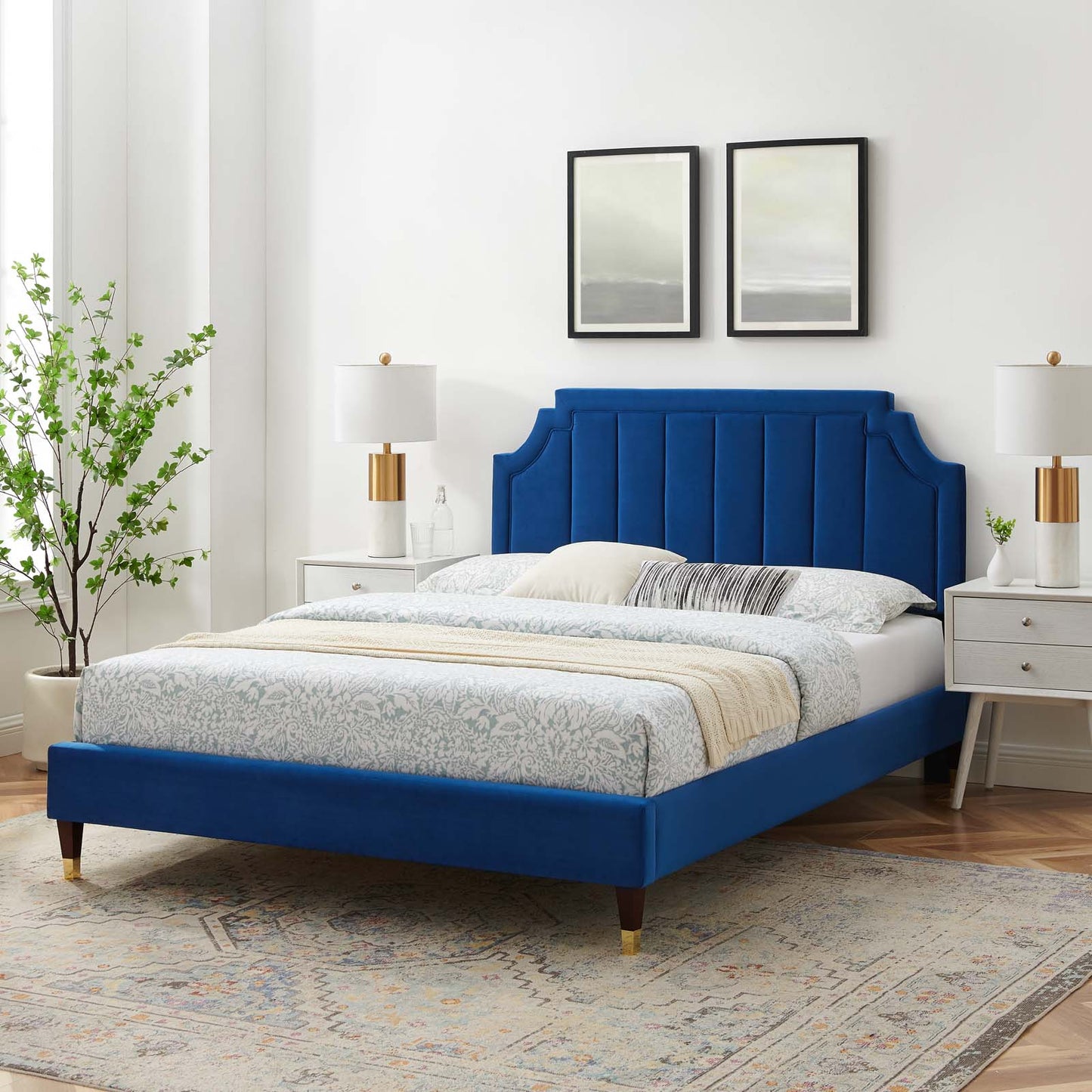 Modway Sienna Performance Velvet Full Platform Bed | Beds | Modishstore-64
