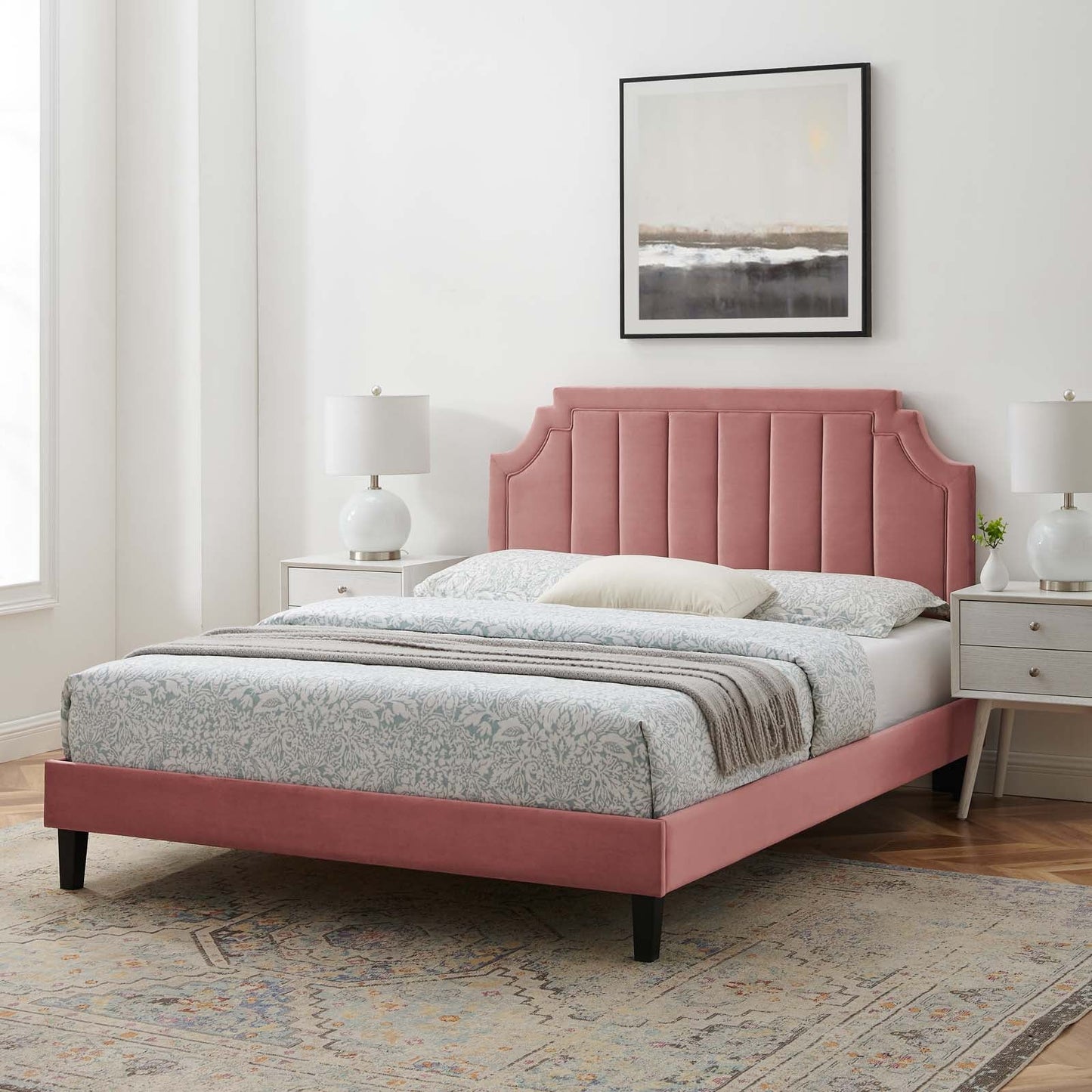 Modway Sienna Performance Velvet Full Platform Bed | Beds | Modishstore-59