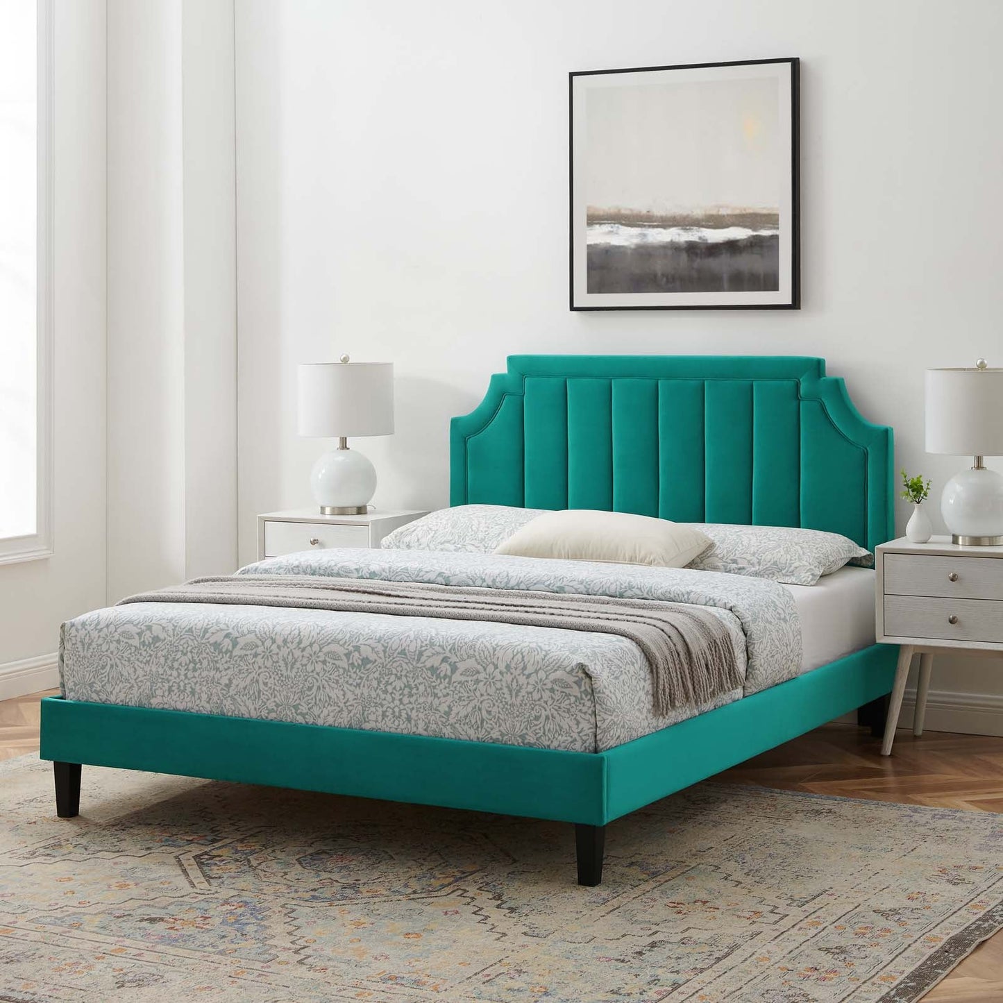 Modway Sienna Performance Velvet Full Platform Bed | Beds | Modishstore-62