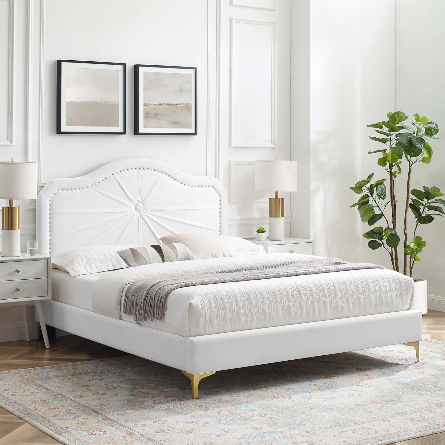 Modway Portia Performance Velvet King Platform Bed | Beds | Modishstore-64