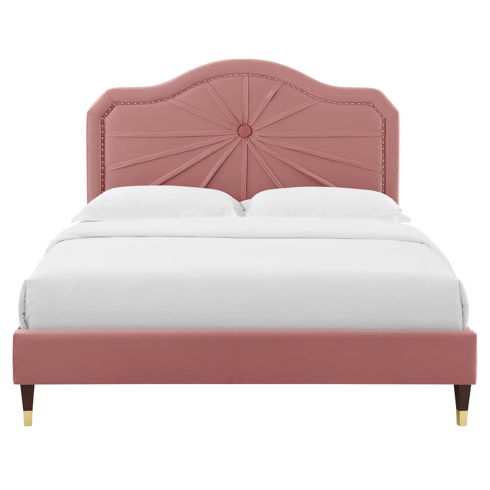 Modway Portia Performance Velvet King Platform Bed | Beds | Modishstore-13