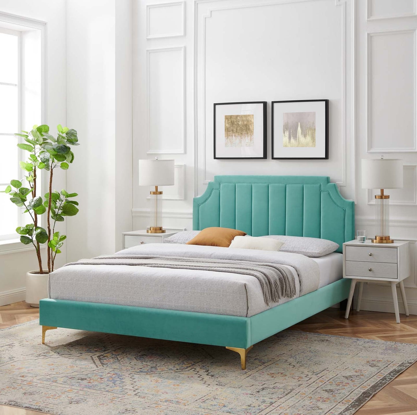 Modway Sienna Performance Velvet King Platform Bed | Beds | Modishstore-60