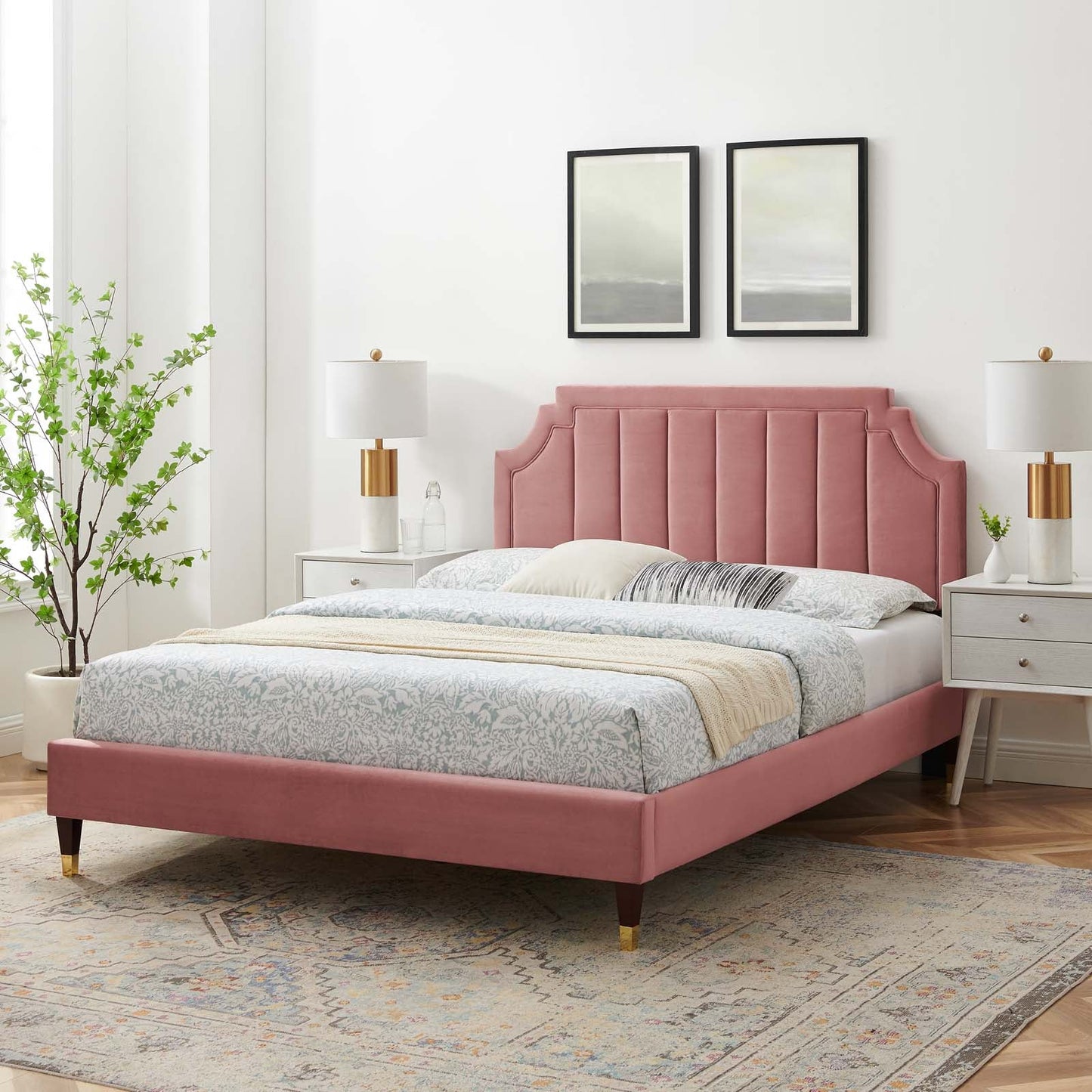 Modway Sienna Performance Velvet King Platform Bed | Beds | Modishstore-9