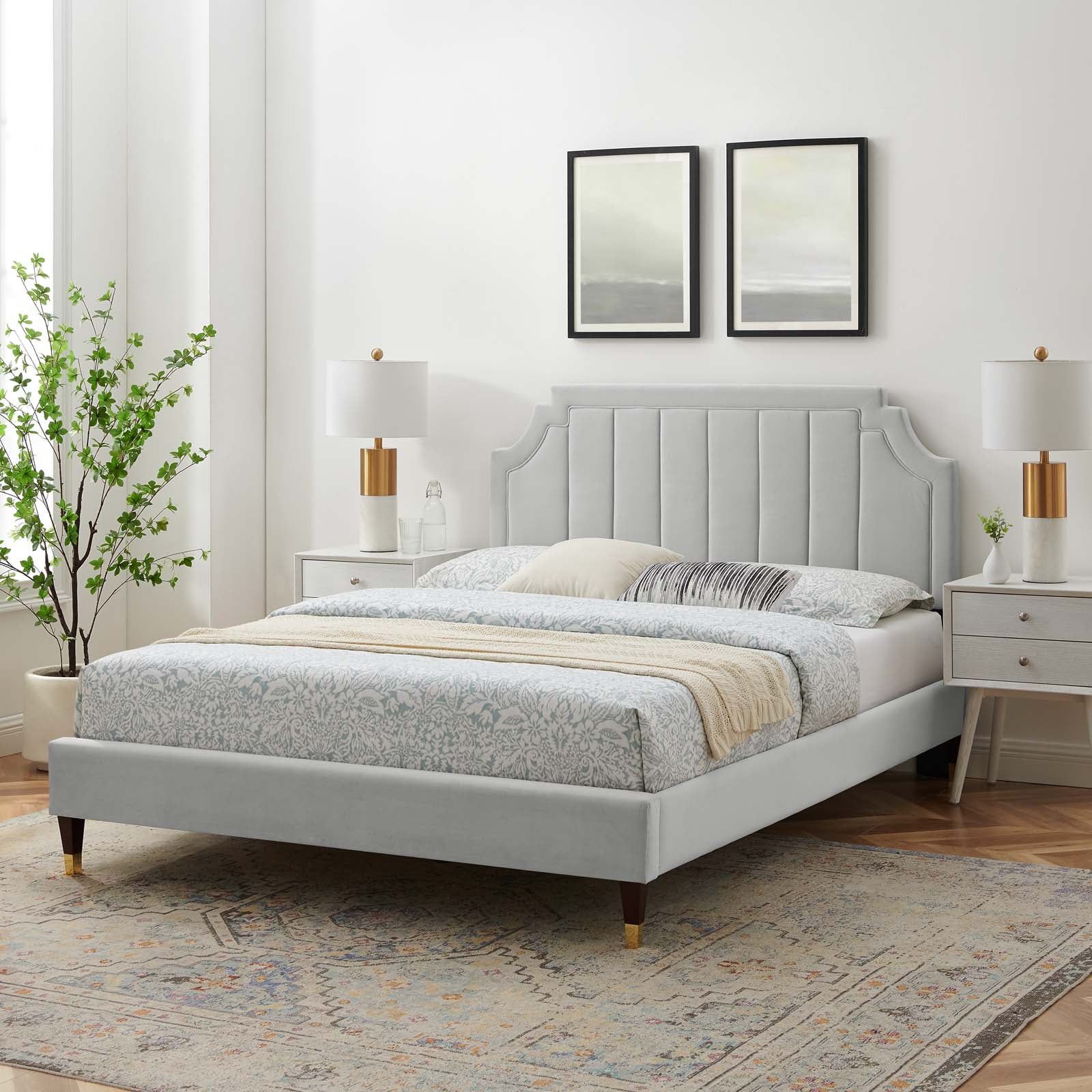 Modway Sienna Performance Velvet King Platform Bed | Beds | Modishstore-16