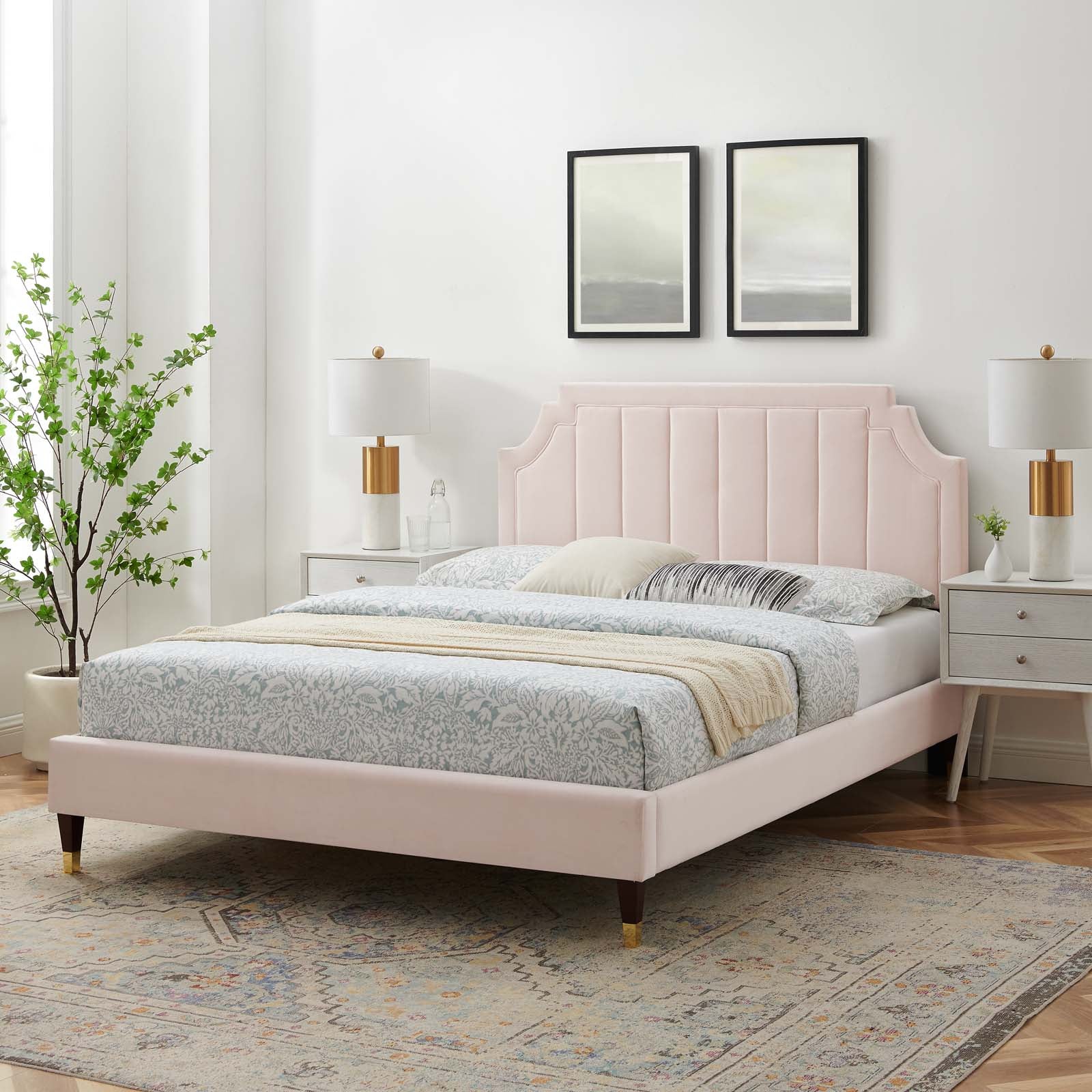 Modway Sienna Performance Velvet King Platform Bed | Beds | Modishstore-41