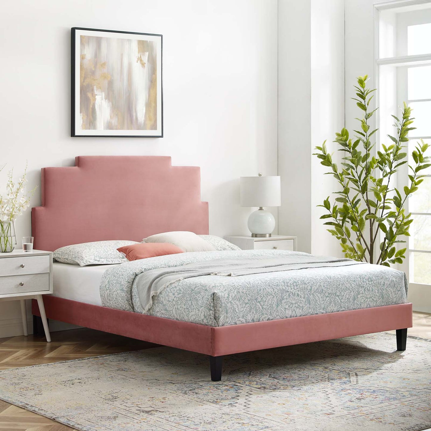 Modway Lindsey Performance Velvet Full Platform Bed | Beds | Modishstore-4