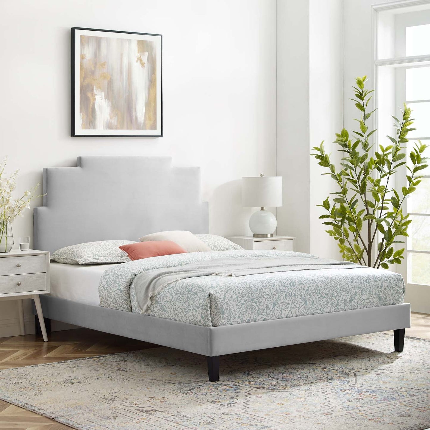 Modway Lindsey Performance Velvet Full Platform Bed | Beds | Modishstore-7