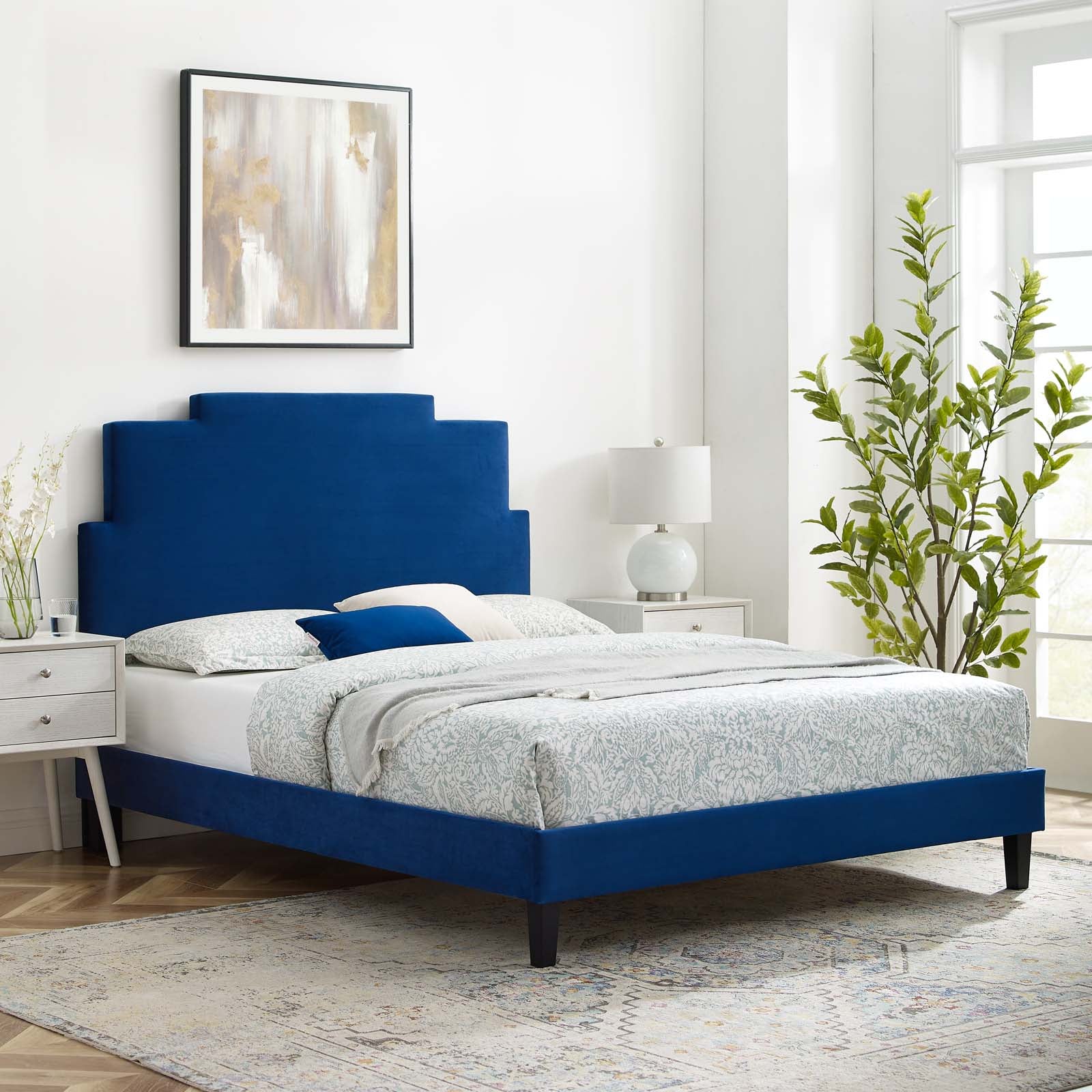 Modway Lindsey Performance Velvet Full Platform Bed | Beds | Modishstore-17