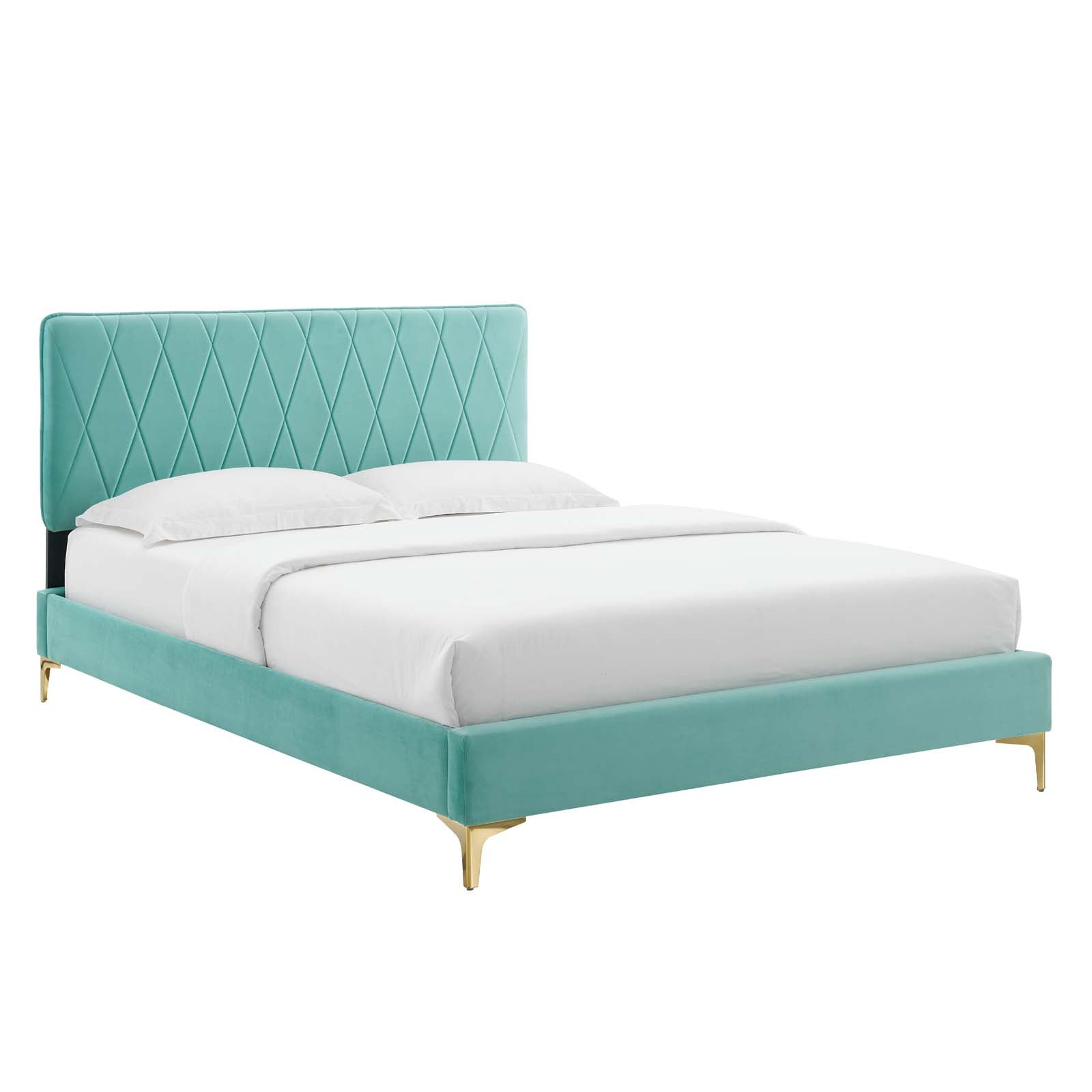 Modway Phillipa Performance Velvet Full Platform Bed | Beds | Modishstore-25