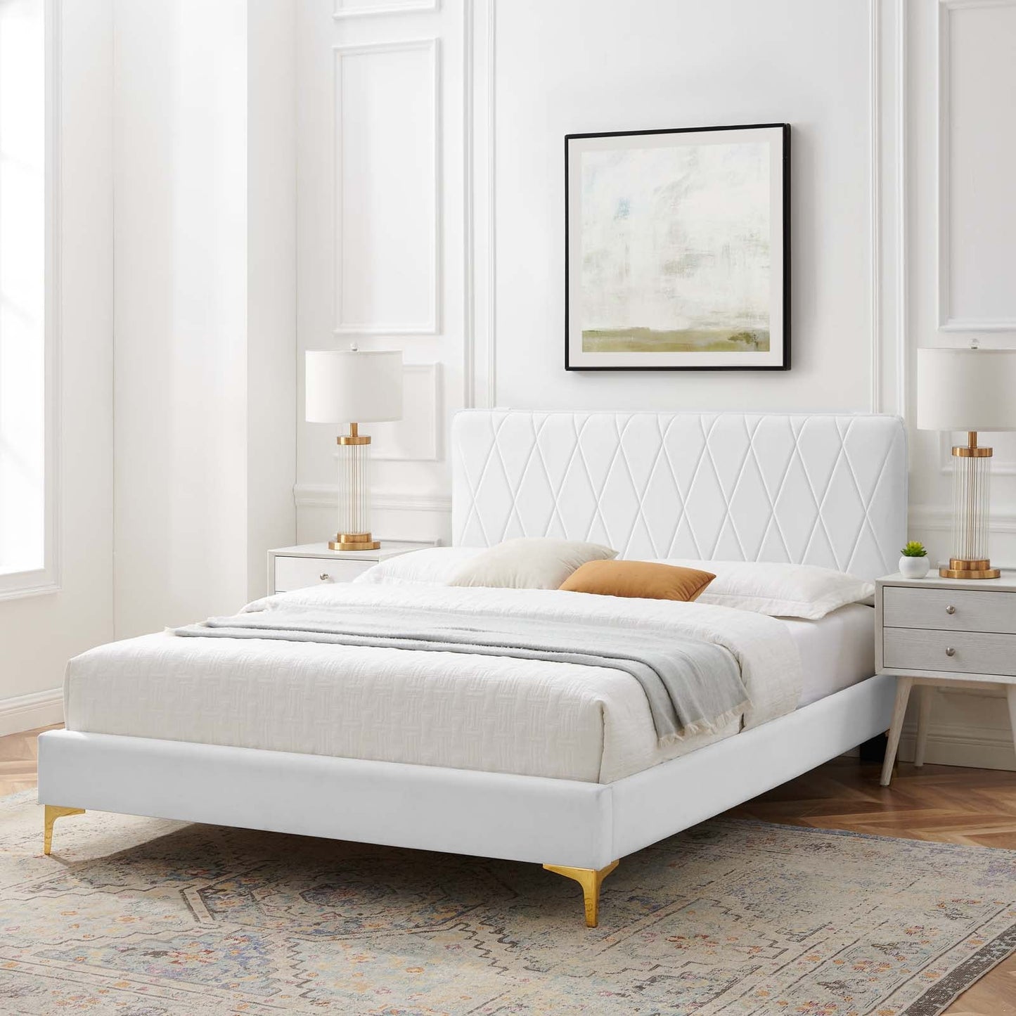 Modway Phillipa Performance Velvet Full Platform Bed | Beds | Modishstore-54