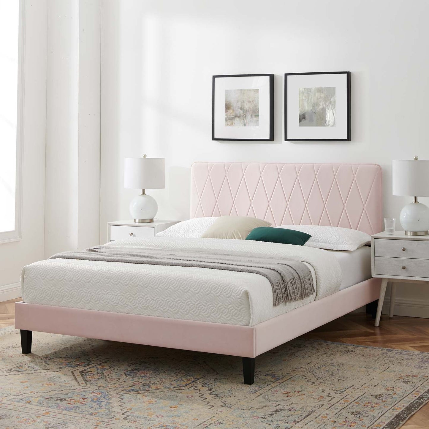 Modway Phillipa Performance Velvet Full Platform Bed | Beds | Modishstore-36