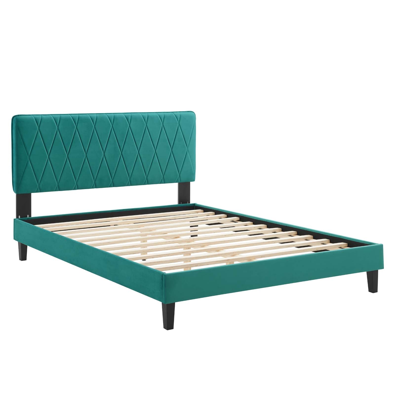 Modway Phillipa Performance Velvet Full Platform Bed | Beds | Modishstore-45