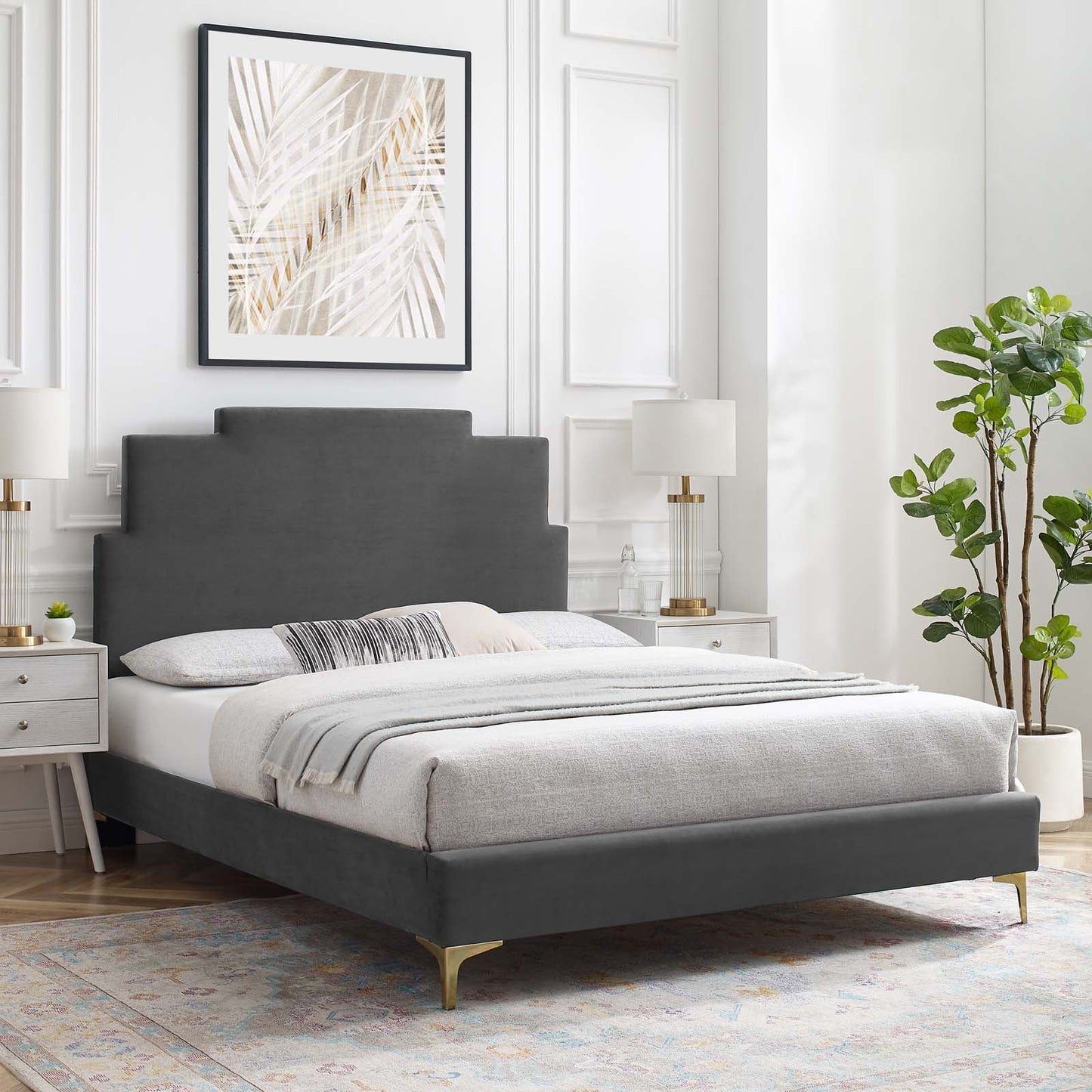 Modway Lindsey Performance Velvet King Platform Bed | Beds | Modishstore