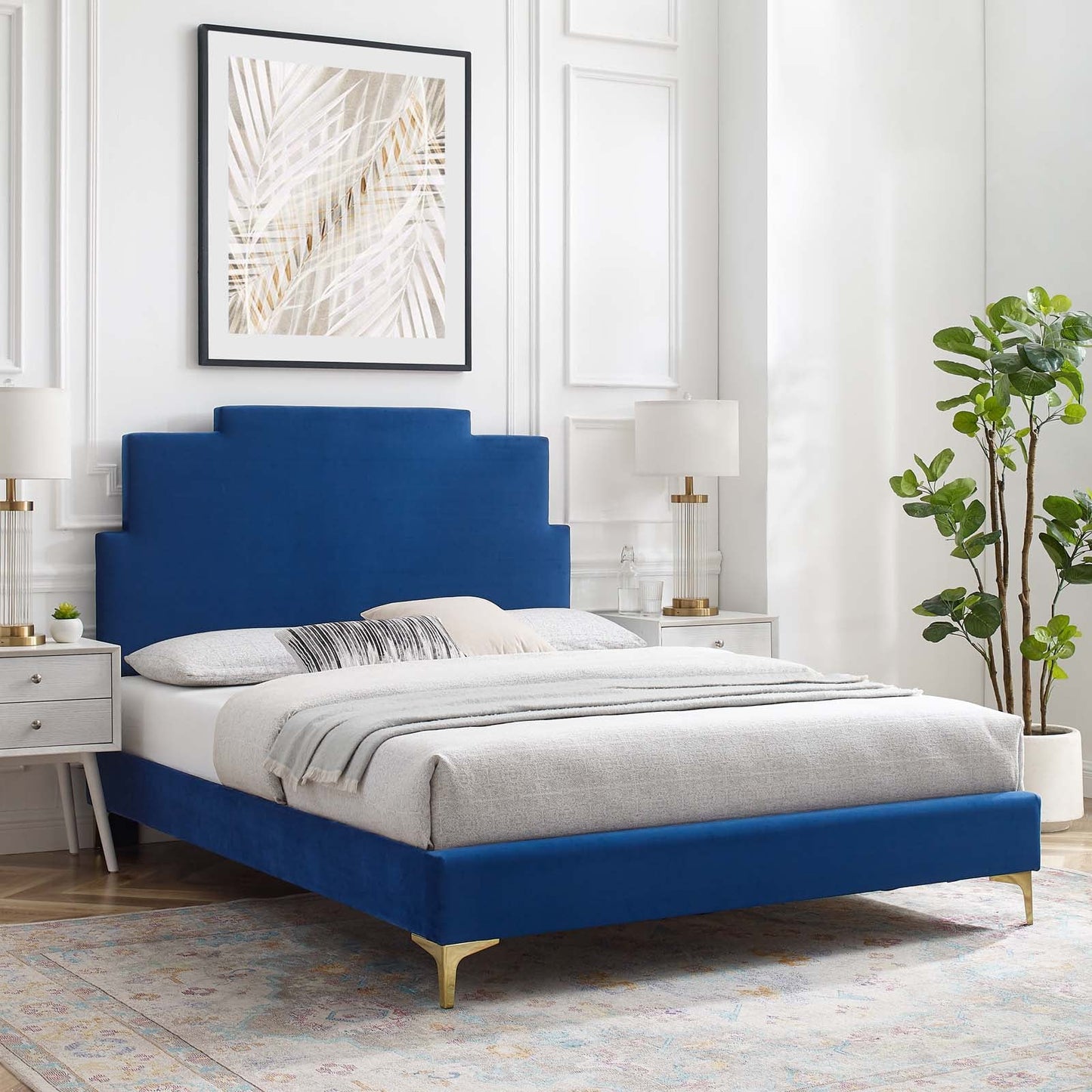 Modway Lindsey Performance Velvet King Platform Bed | Beds | Modishstore-32