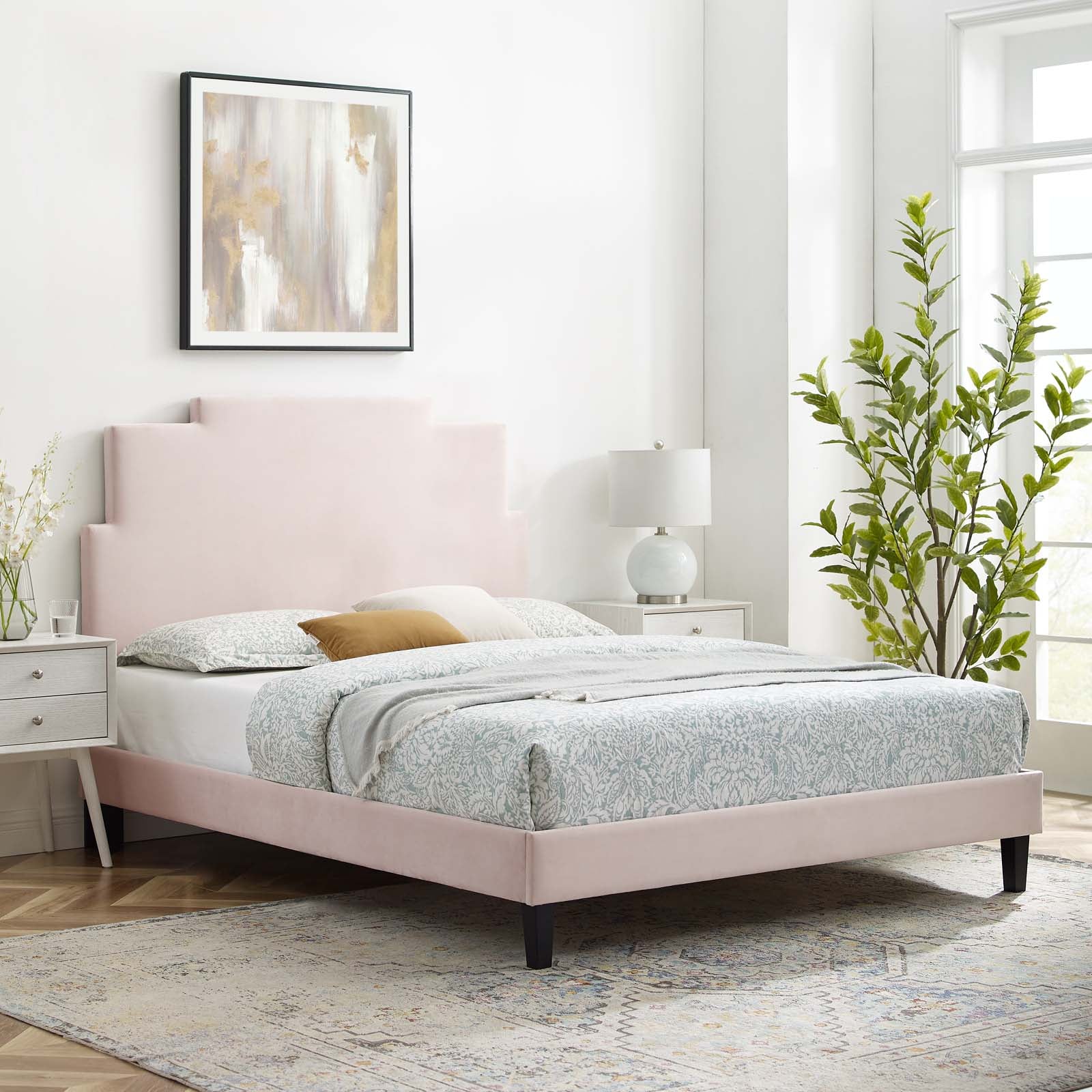 Modway Lindsey Performance Velvet King Platform Bed | Beds | Modishstore-41