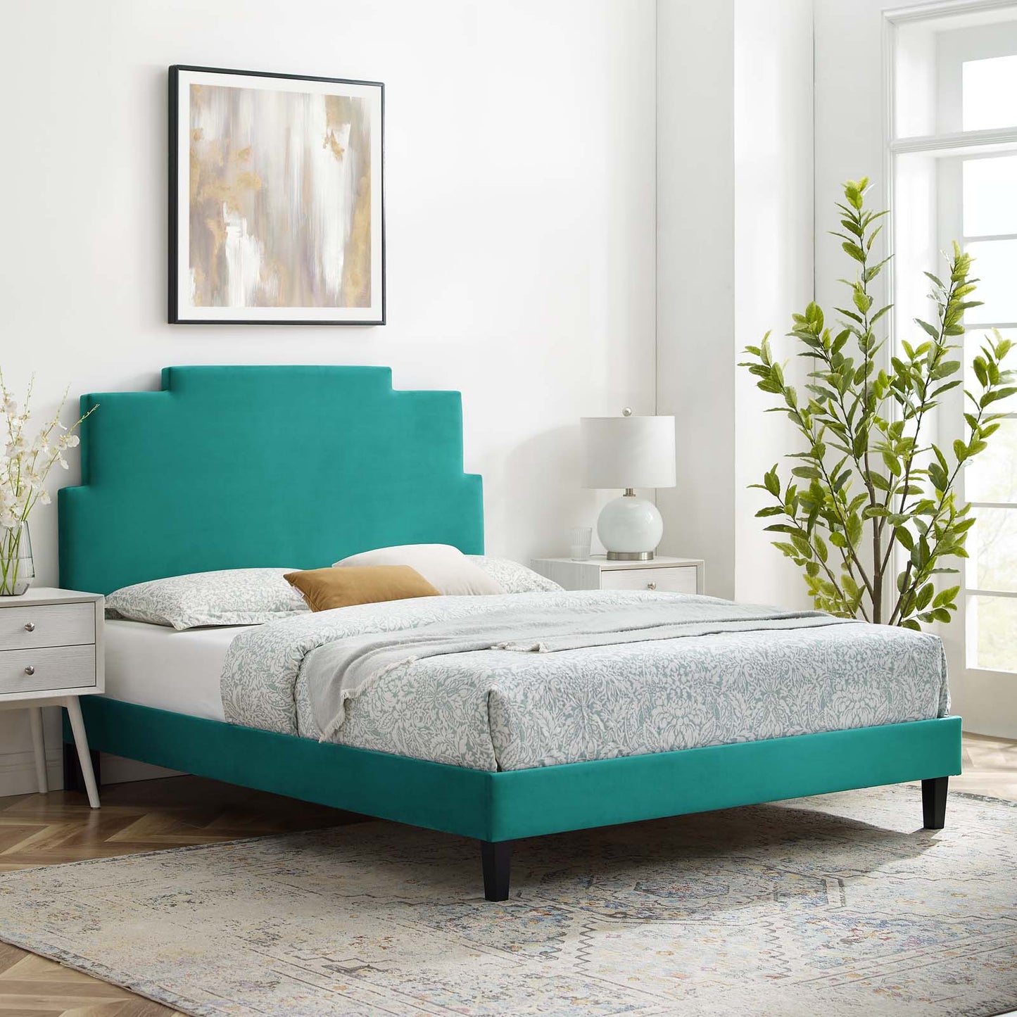 Modway Lindsey Performance Velvet King Platform Bed | Beds | Modishstore-44