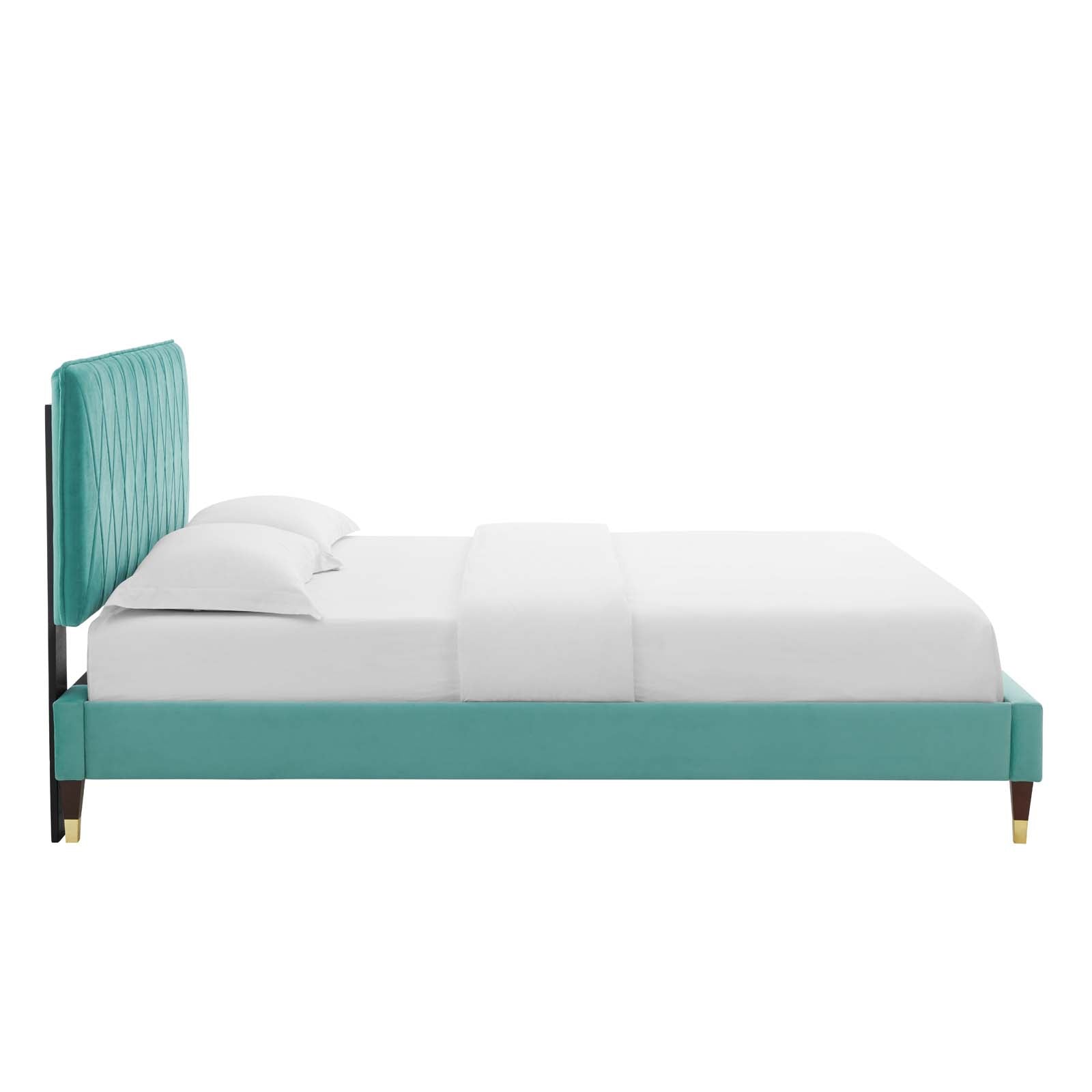 Modway Phillipa Performance Velvet King Platform Bed | Beds | Modishstore-31