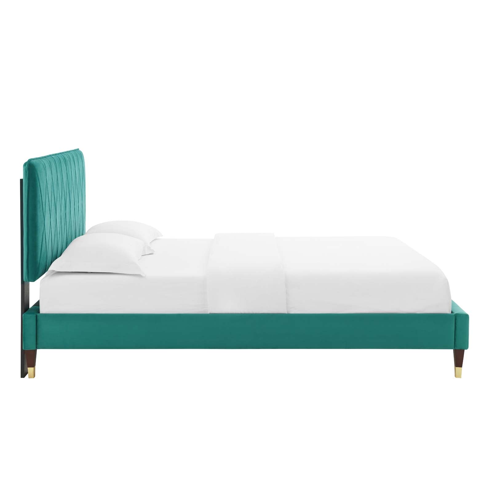 Modway Phillipa Performance Velvet King Platform Bed | Beds | Modishstore-55