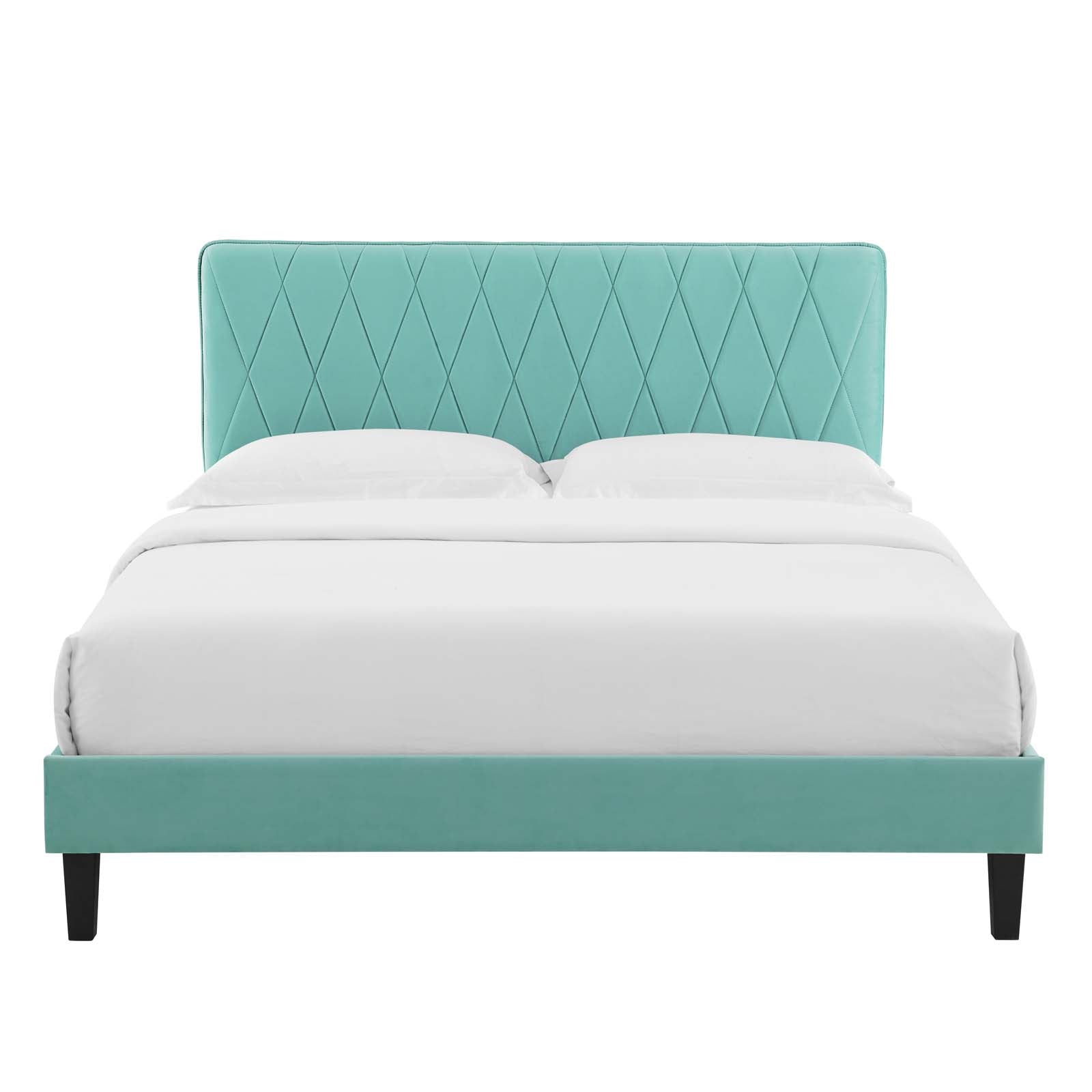 Modway Phillipa Performance Velvet King Platform Bed | Beds | Modishstore-32