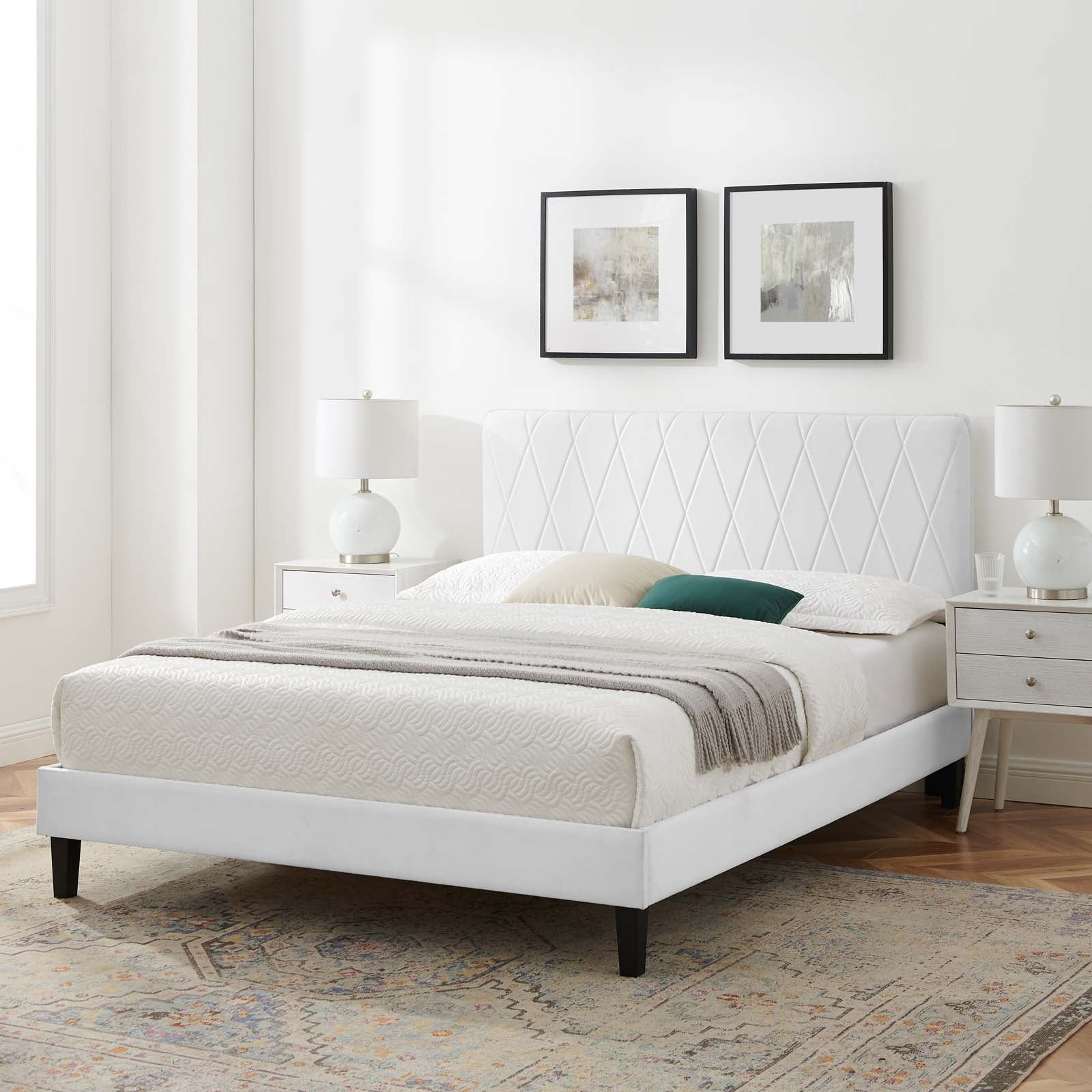 Modway Phillipa Performance Velvet King Platform Bed | Beds | Modishstore-57