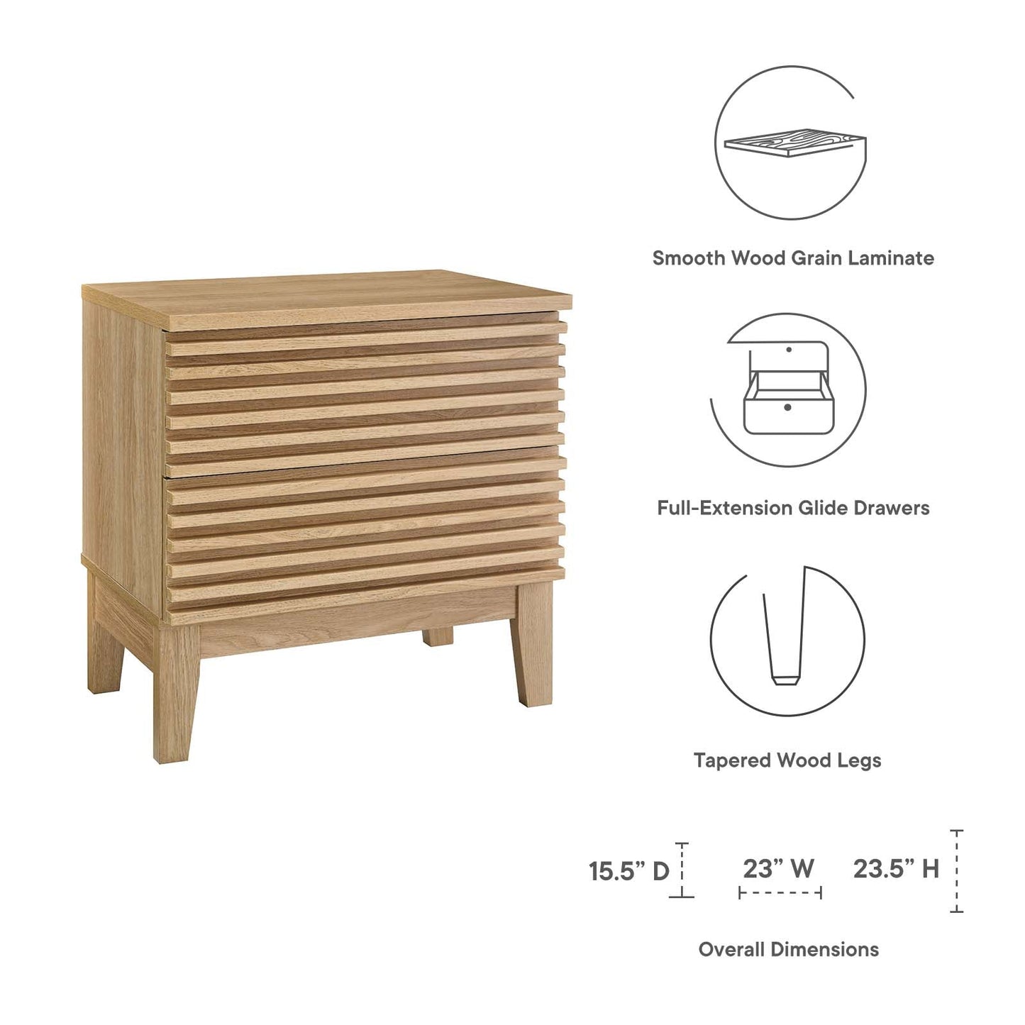 Render Two-Drawer Nightstand By Modway - MOD-6964 | Nightstands | Modishstore - 12