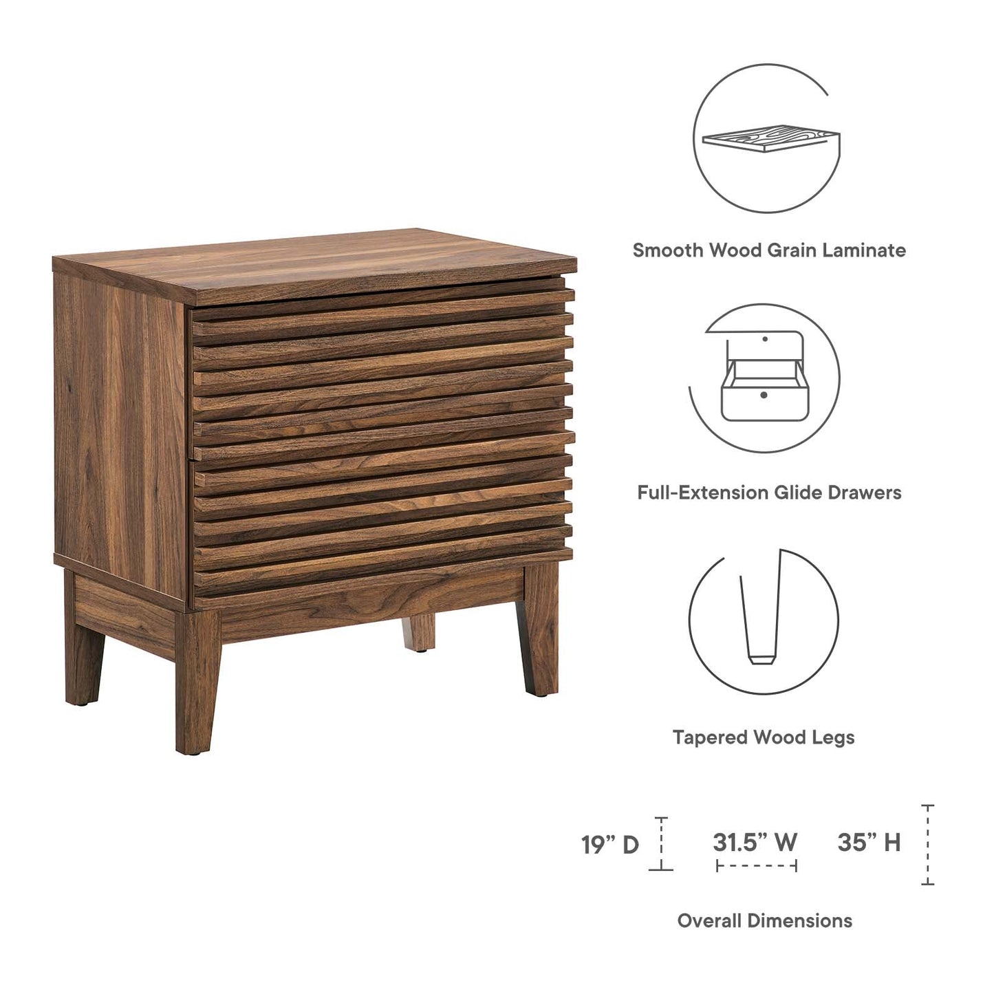 Render Two-Drawer Nightstand By Modway - MOD-6964