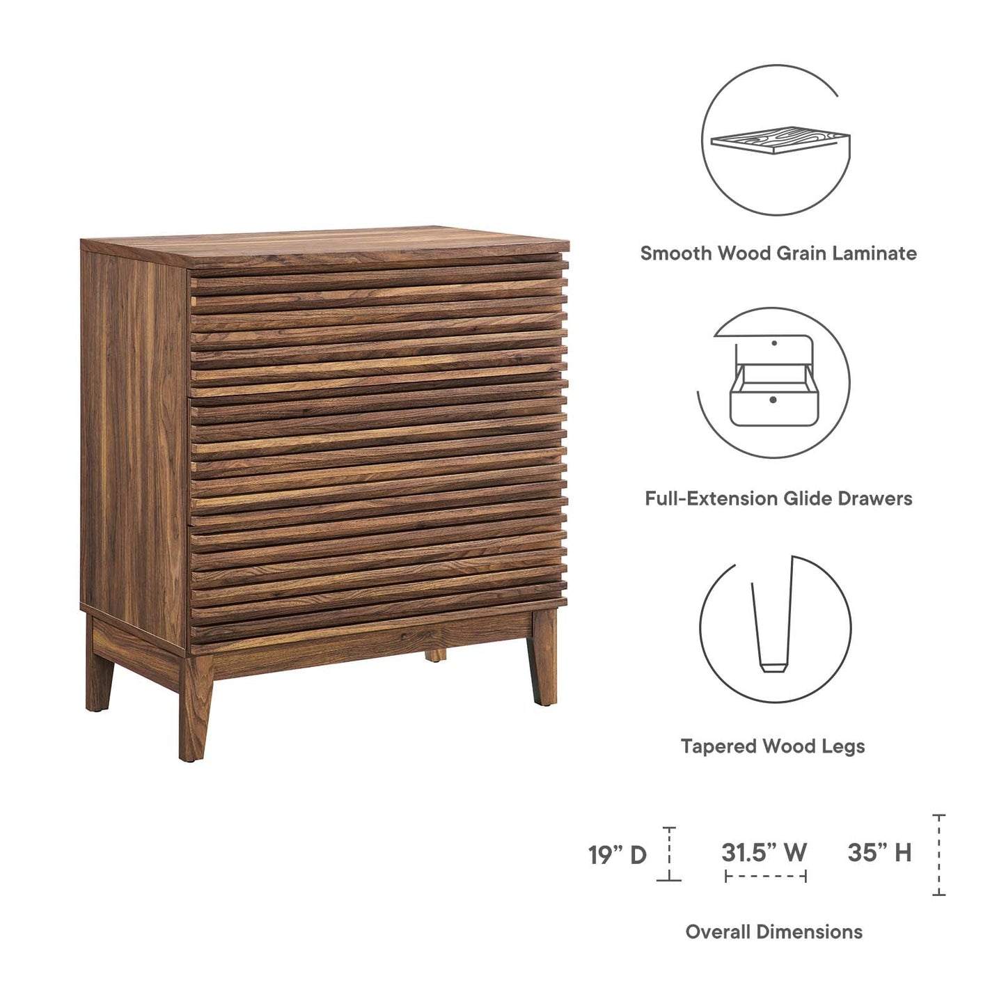 Render 3-Drawer Bachelor's Chest By Modway - MOD-6965