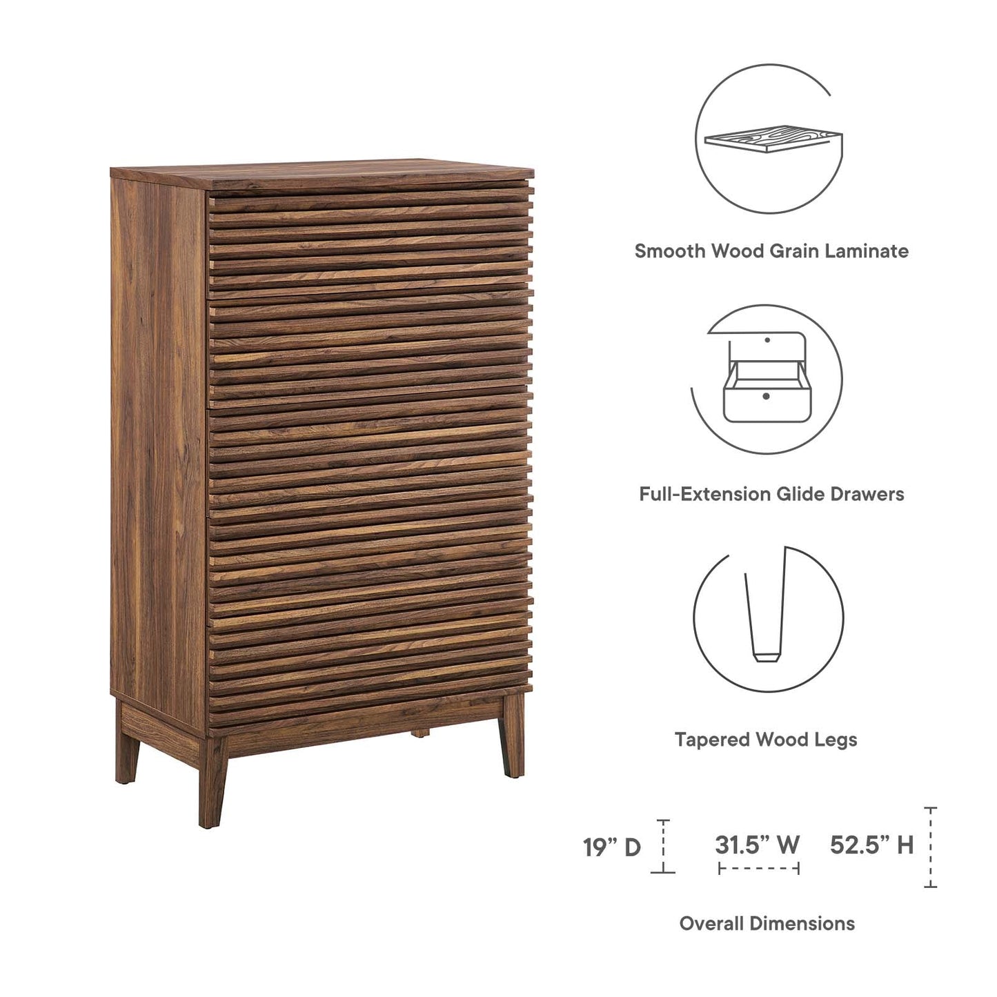Render 5-Drawer Dresser Chest By Modway - MOD-6967